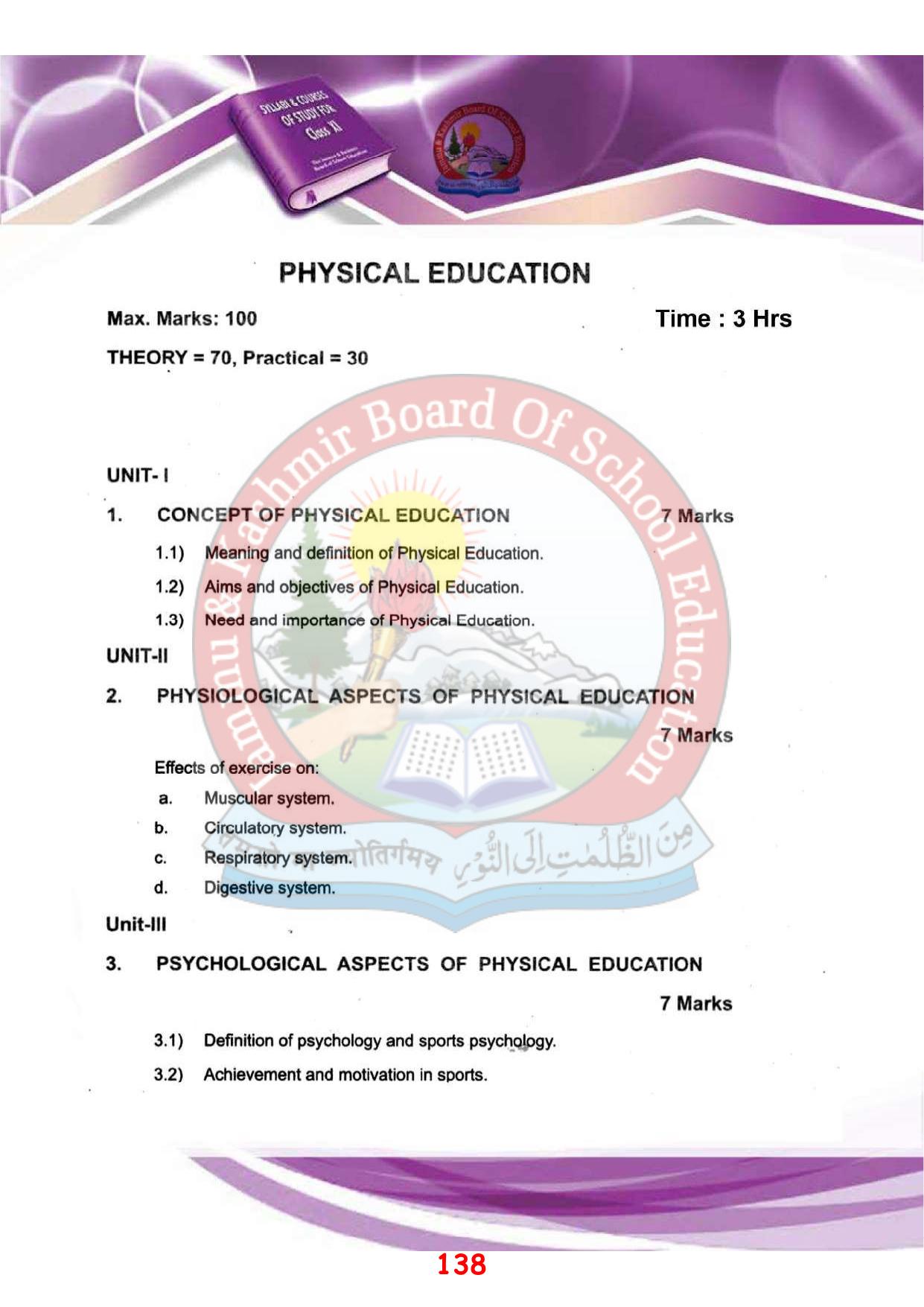 JKBOSE Syllabus for 11th class - Page 144