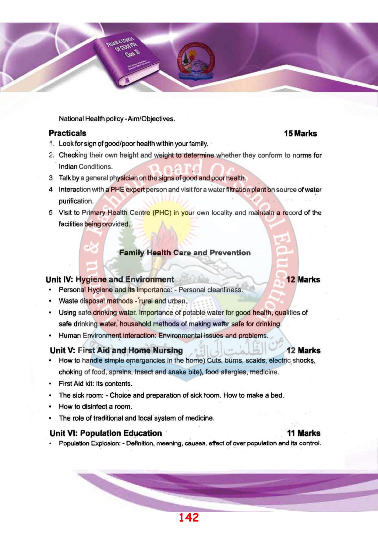 JKBOSE Syllabus for 11th class - Page 148