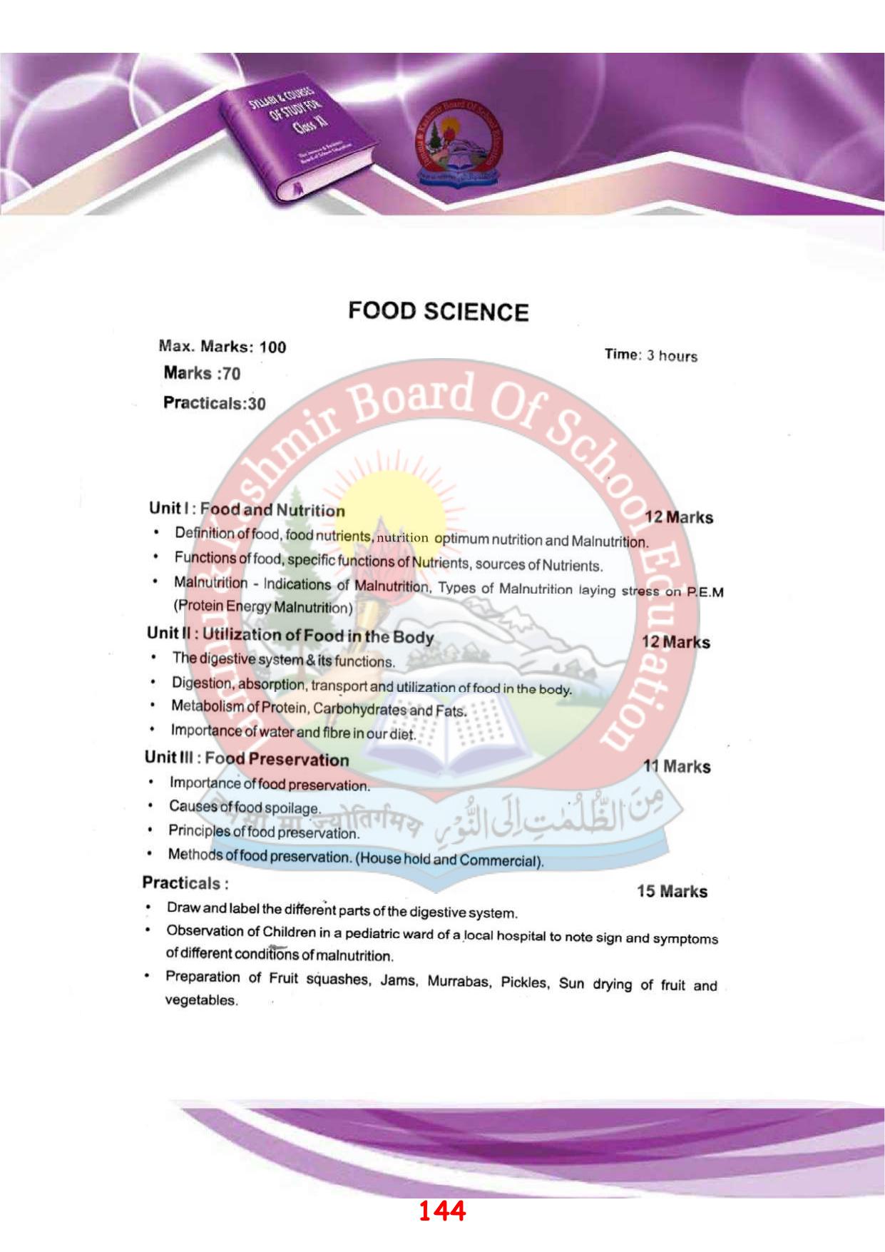 JKBOSE Syllabus for 11th class - Page 150