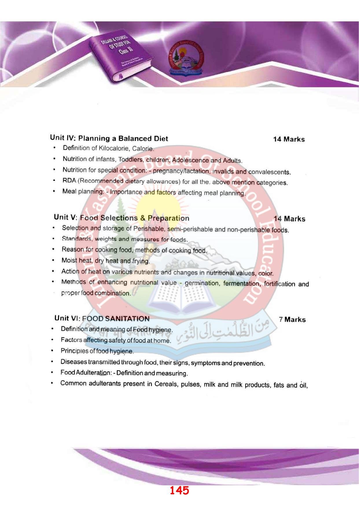 JKBOSE Syllabus for 11th class - Page 151