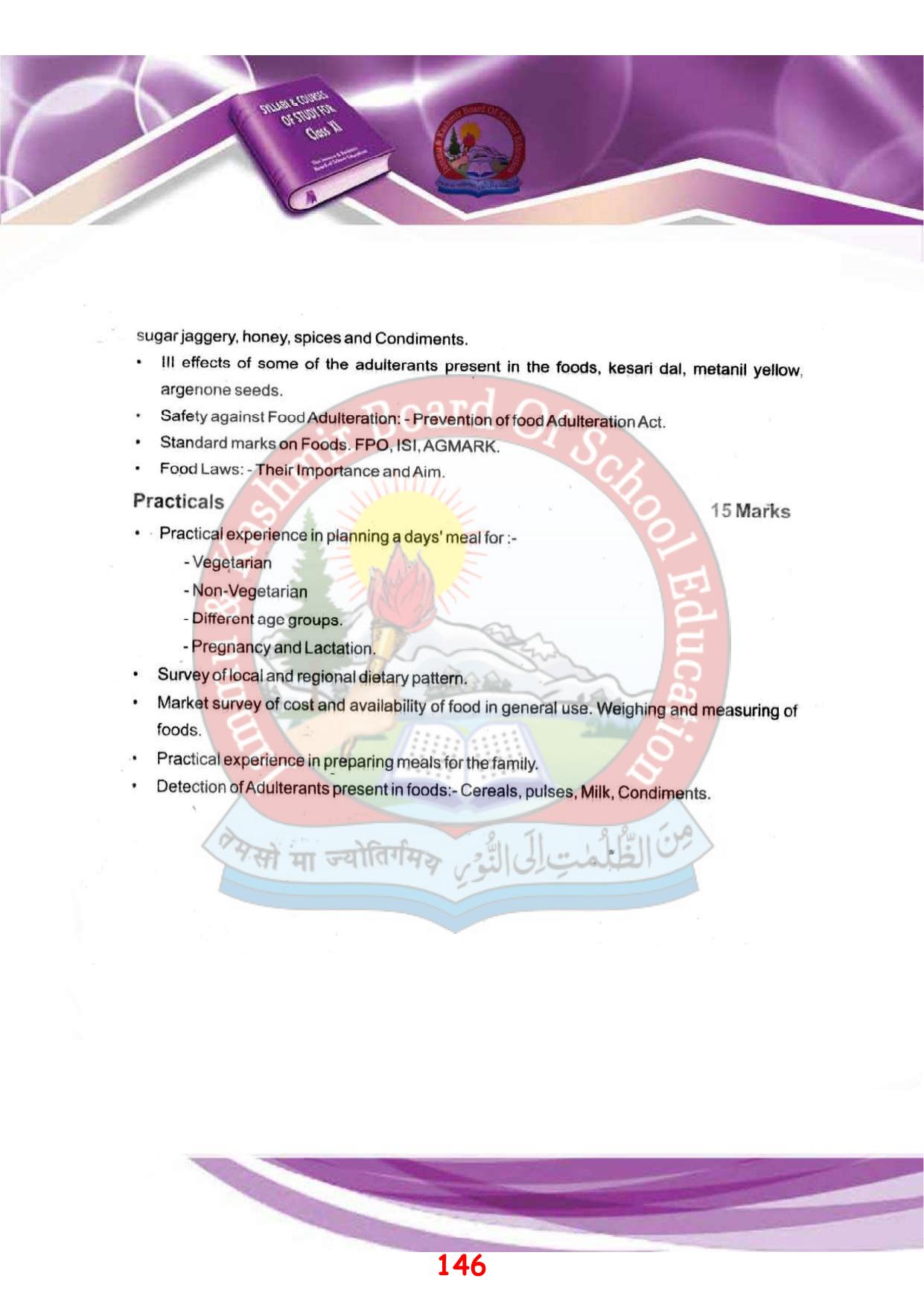 JKBOSE Syllabus for 11th class - Page 152