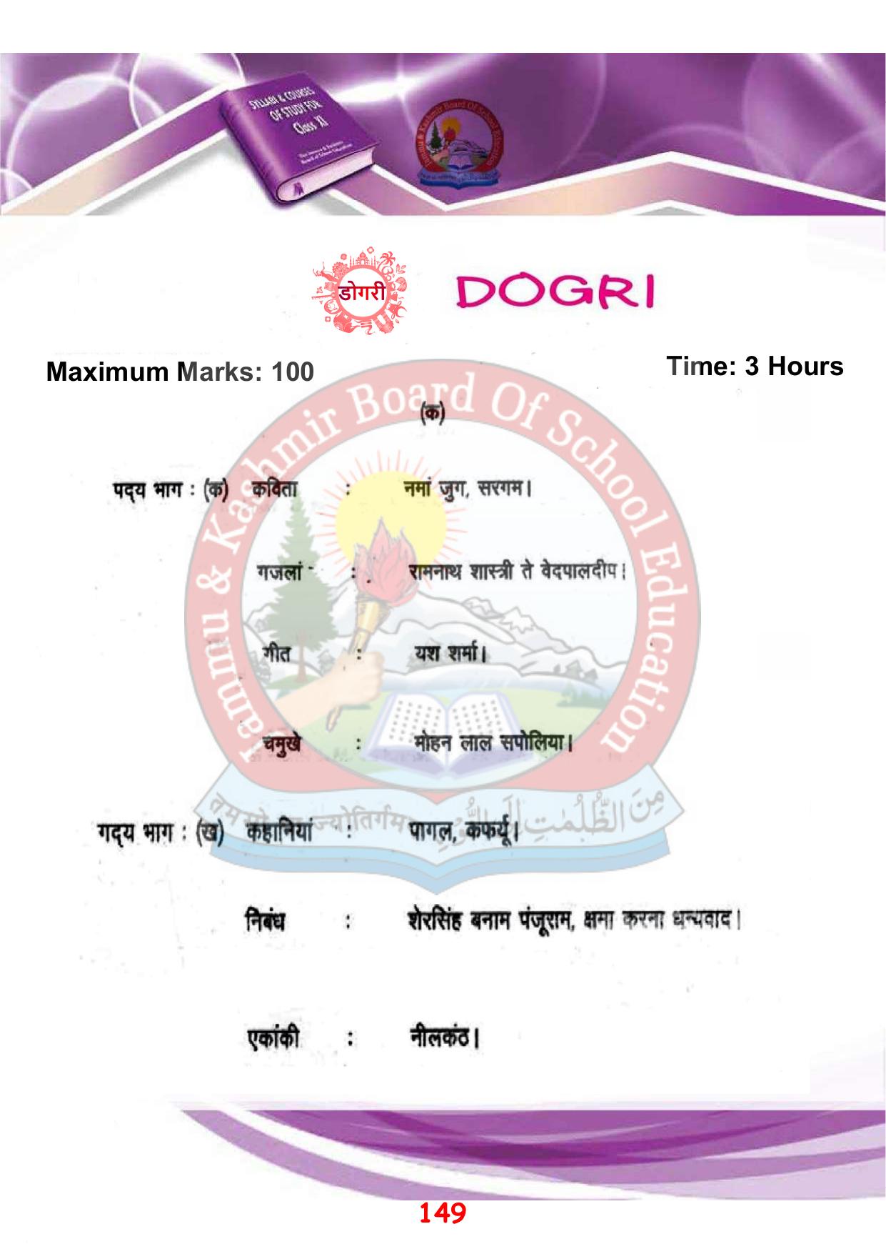 JKBOSE Syllabus for 11th class - Page 155