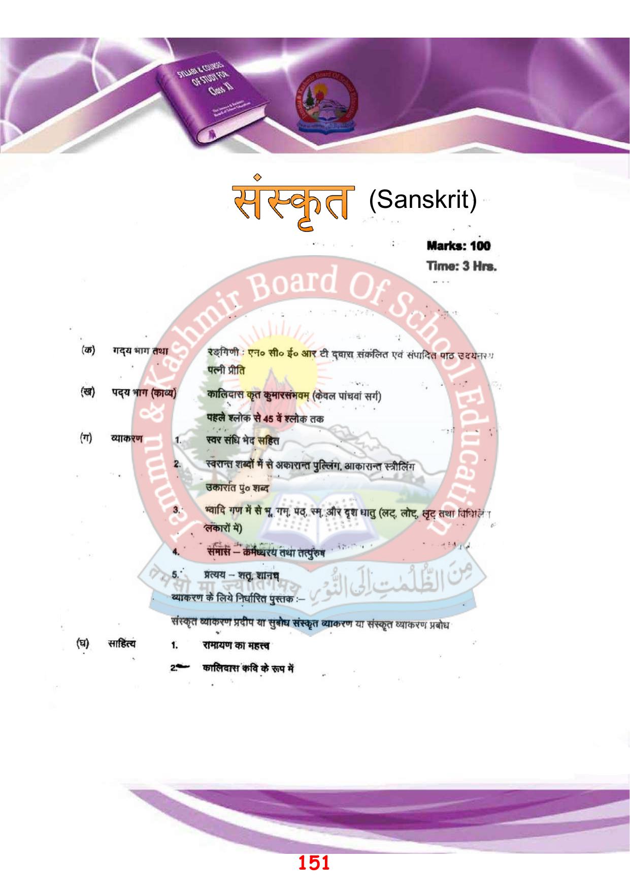 JKBOSE Syllabus for 11th class - Page 157
