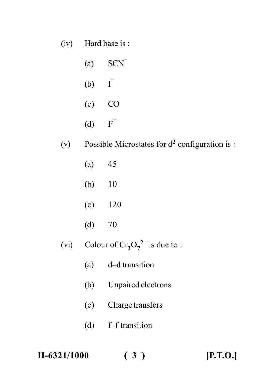 Sarguja University Question Paper July-2022 : M.Sc. Chemistry(Second Sem.) Inorganic Chemistry 2 Paper 1 - Page 3
