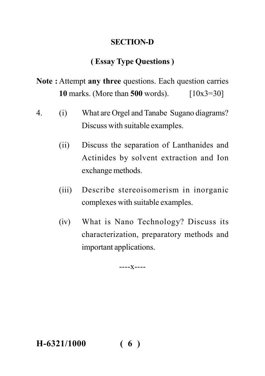 Sarguja University Question Paper July-2022 : M.Sc. Chemistry(Second Sem.) Inorganic Chemistry 2 Paper 1 - Page 6