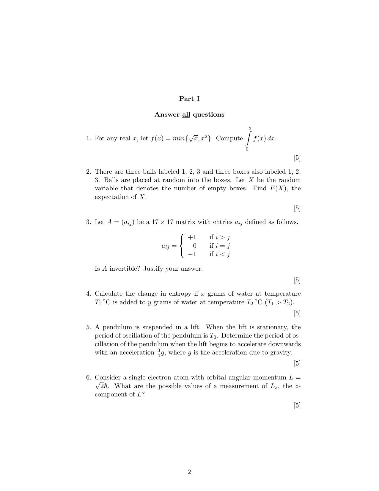 ISI Admission Test JRF in Physics and Applied Mathematics PHB 2019 Sample Paper - Page 2