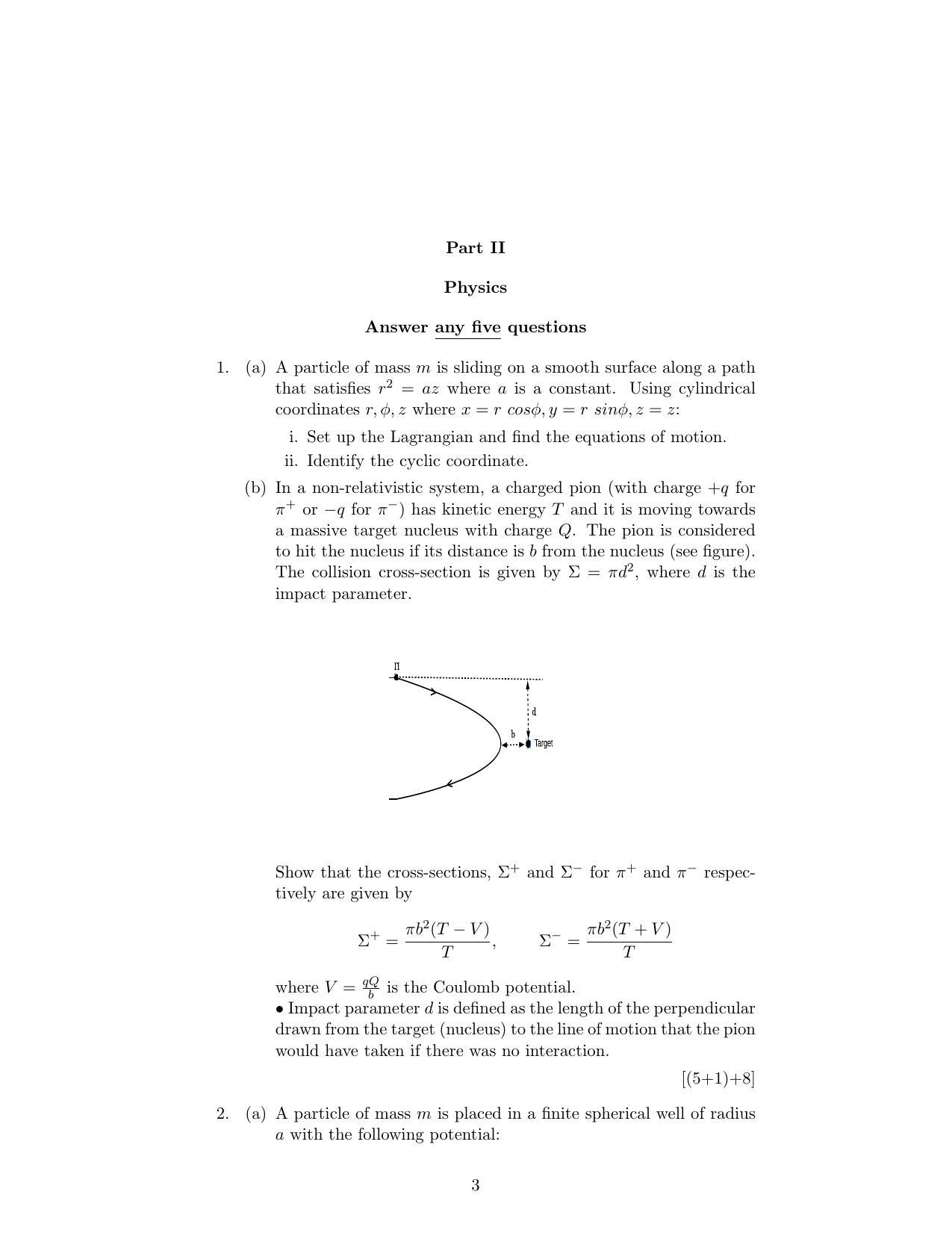 ISI Admission Test JRF in Physics and Applied Mathematics PHB 2019 Sample Paper - Page 3
