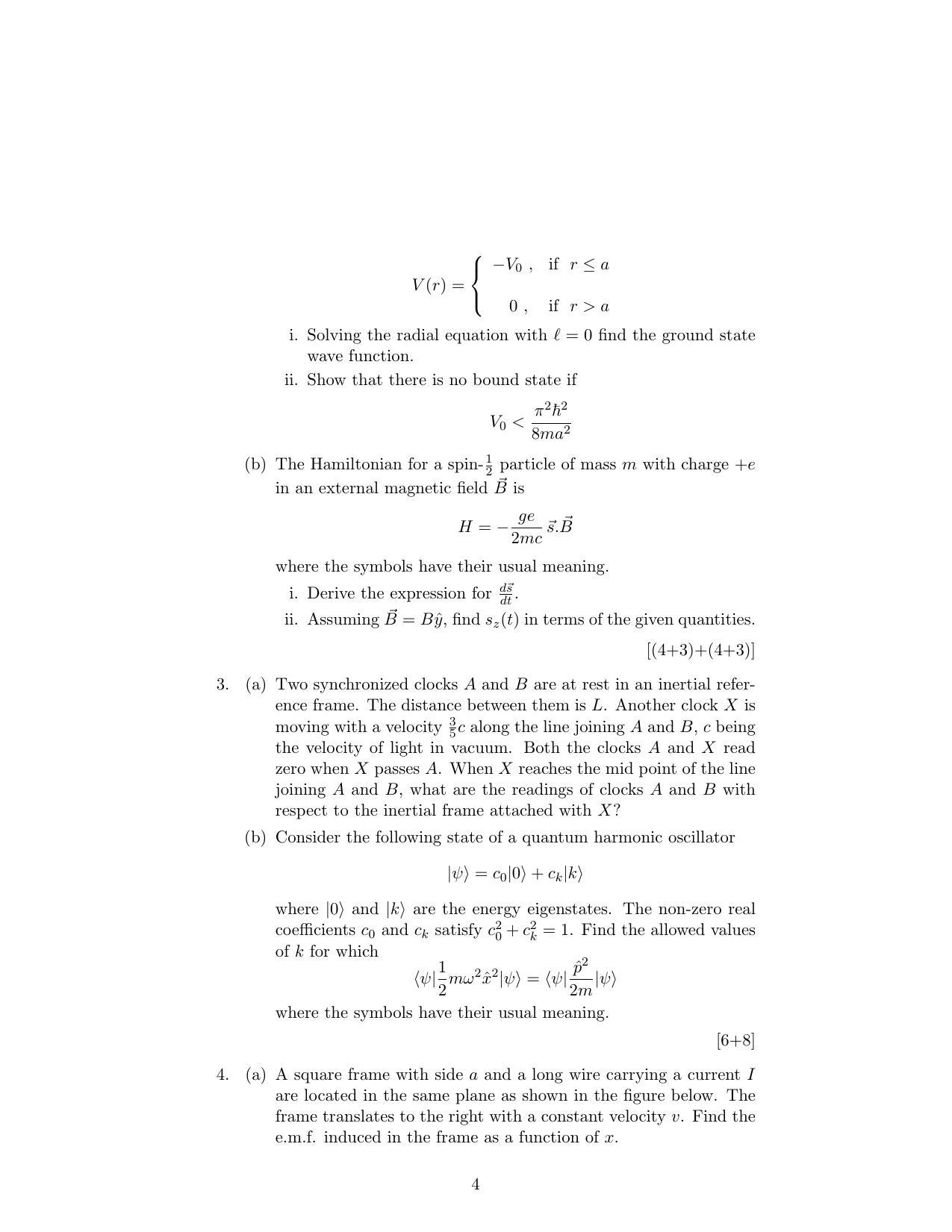 ISI Admission Test JRF in Physics and Applied Mathematics PHB 2019 Sample Paper - Page 4