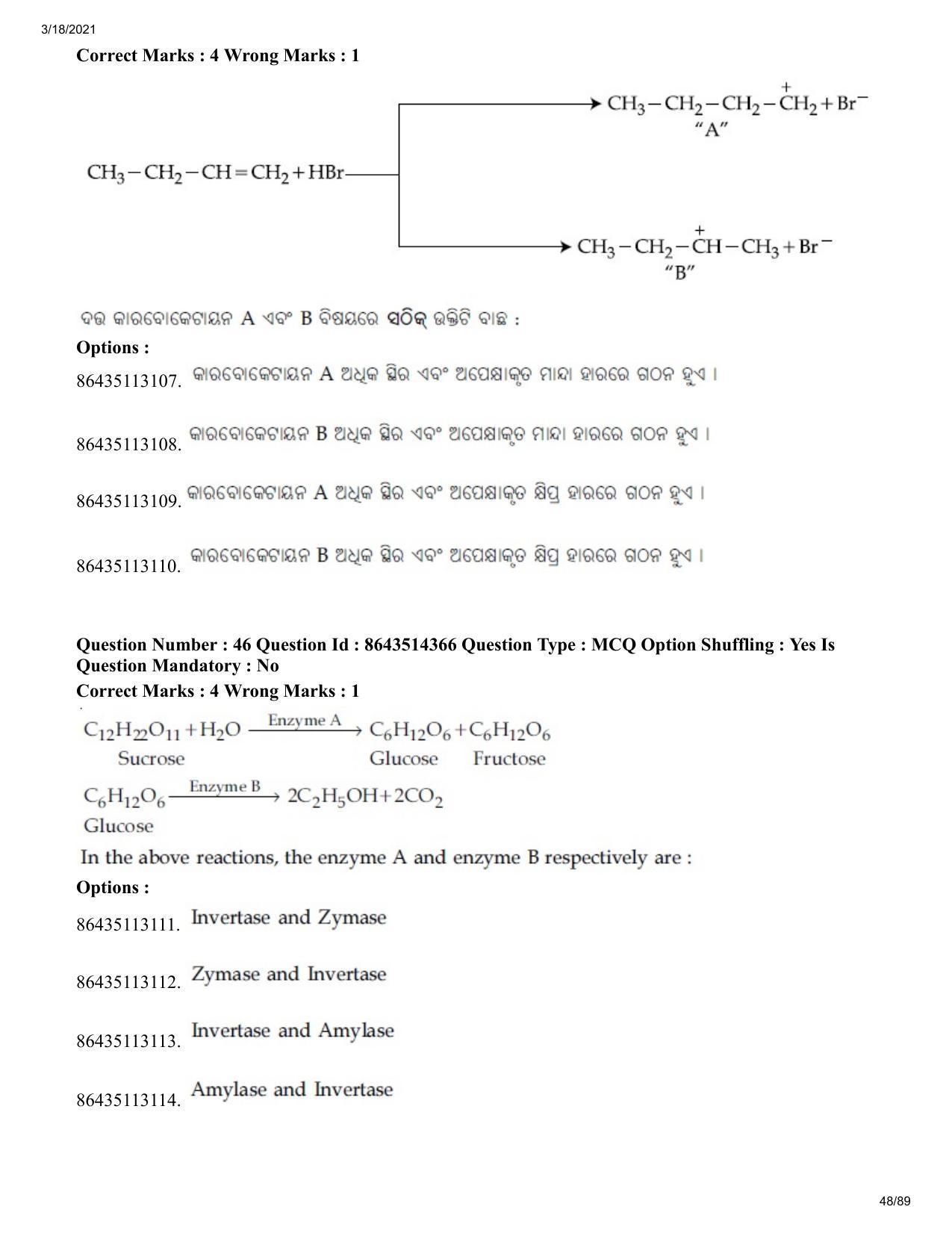 JEE Mains 2021: BTech EO (Shift 2) 17-03-2021 Question Paper - Page 48