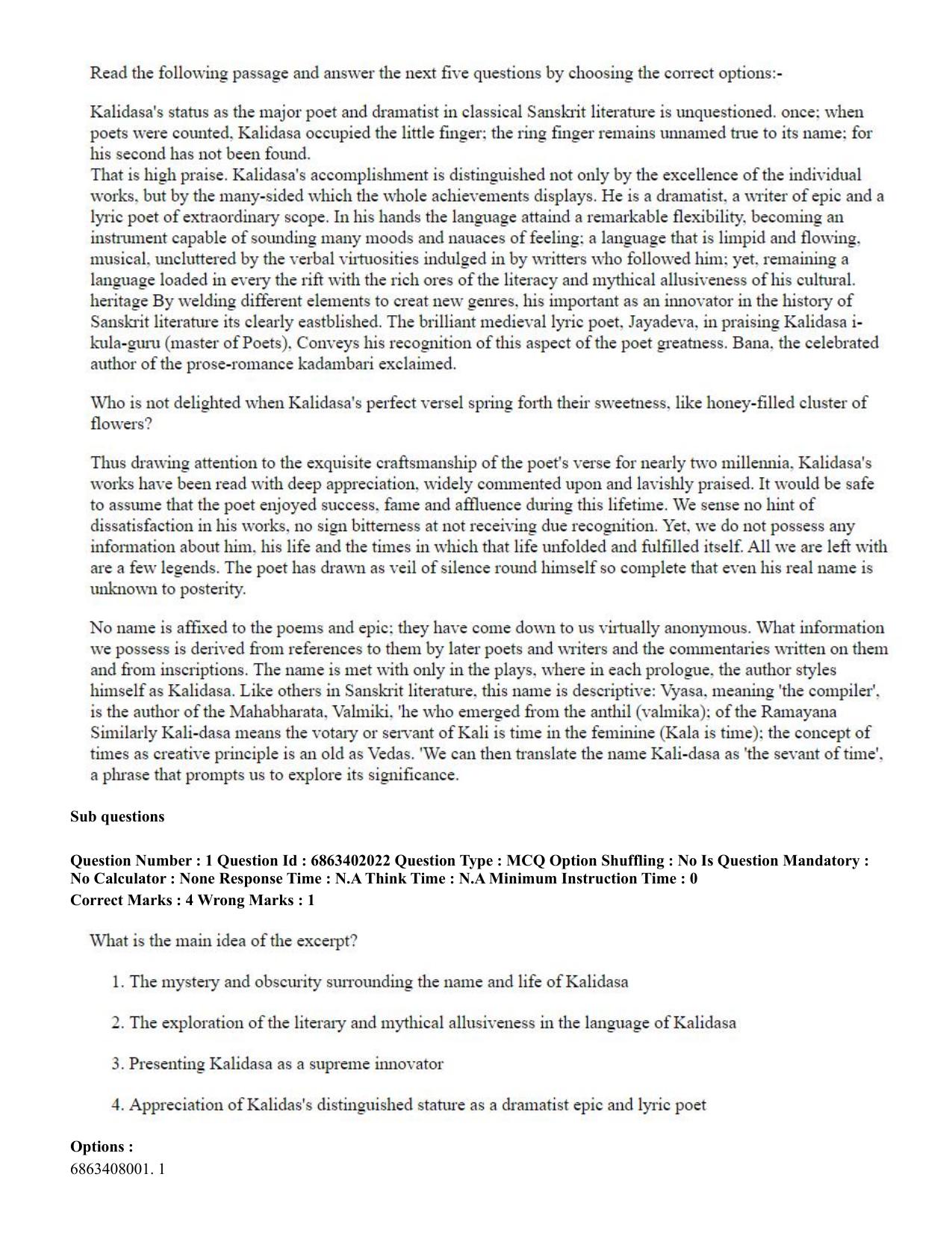 CUET PG 2023: ACQP21 – Shukla Yajurveda (BHU) (Eng.)-Shift 2 (05-06-2023) Question Paper - Page 2