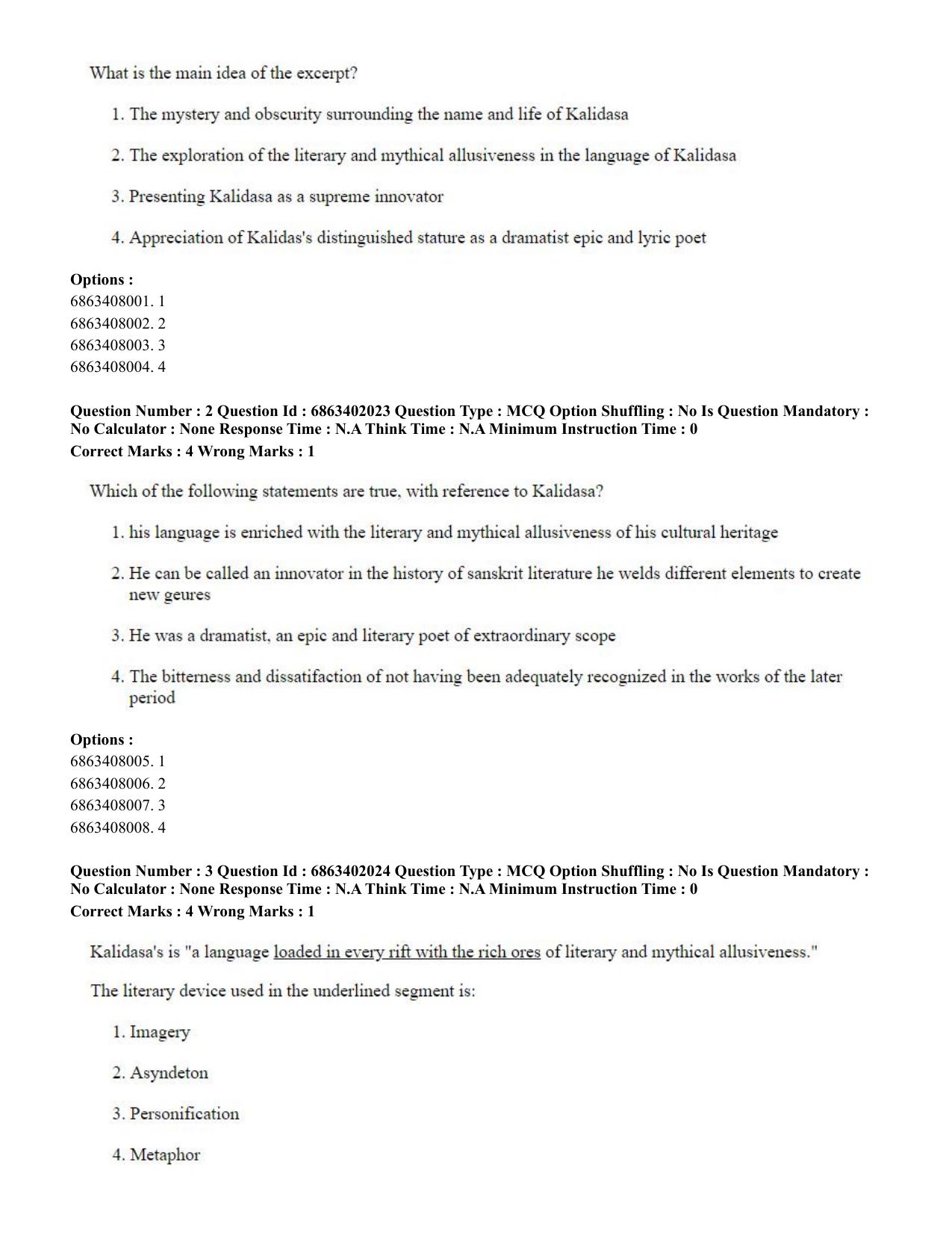 CUET PG 2023: ACQP21 – Shukla Yajurveda (BHU) (Eng.)-Shift 2 (05-06-2023) Question Paper - Page 6