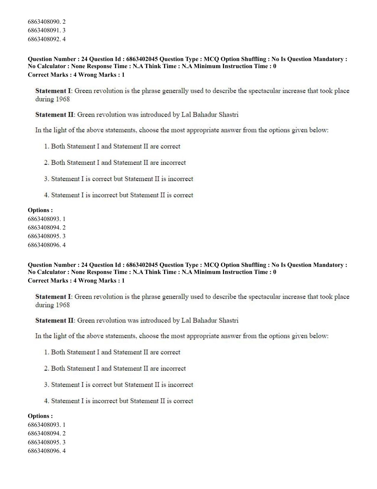 CUET PG 2023: ACQP21 – Shukla Yajurveda (BHU) (Eng.)-Shift 2 (05-06-2023) Question Paper - Page 38