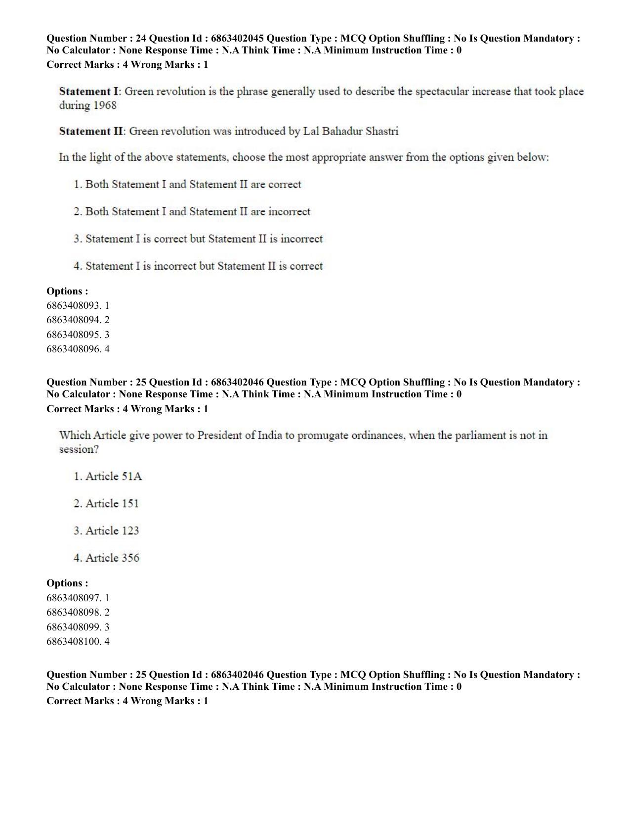 CUET PG 2023: ACQP21 – Shukla Yajurveda (BHU) (Eng.)-Shift 2 (05-06-2023) Question Paper - Page 39