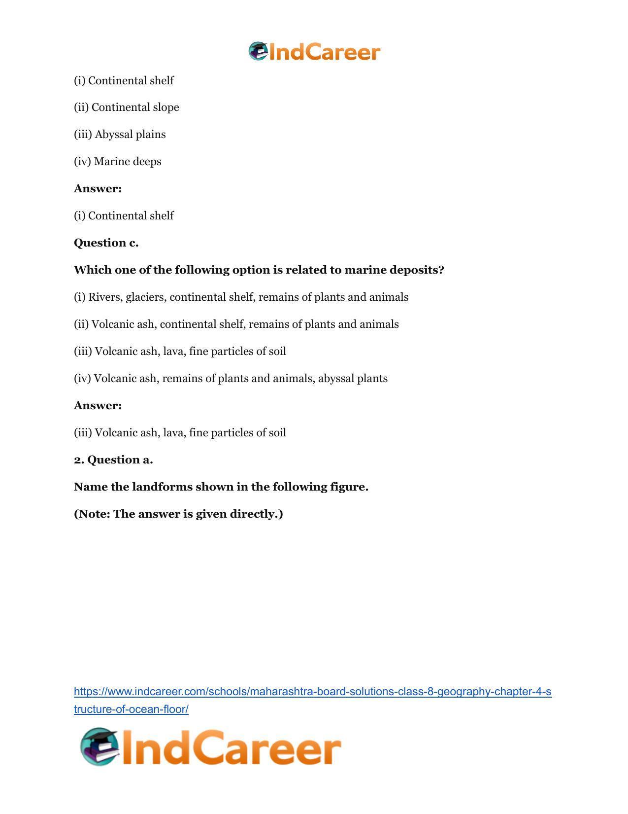 Maharashtra Board Solutions Class 8-Geography: Chapter 4- Structure of Ocean Floor - Page 3