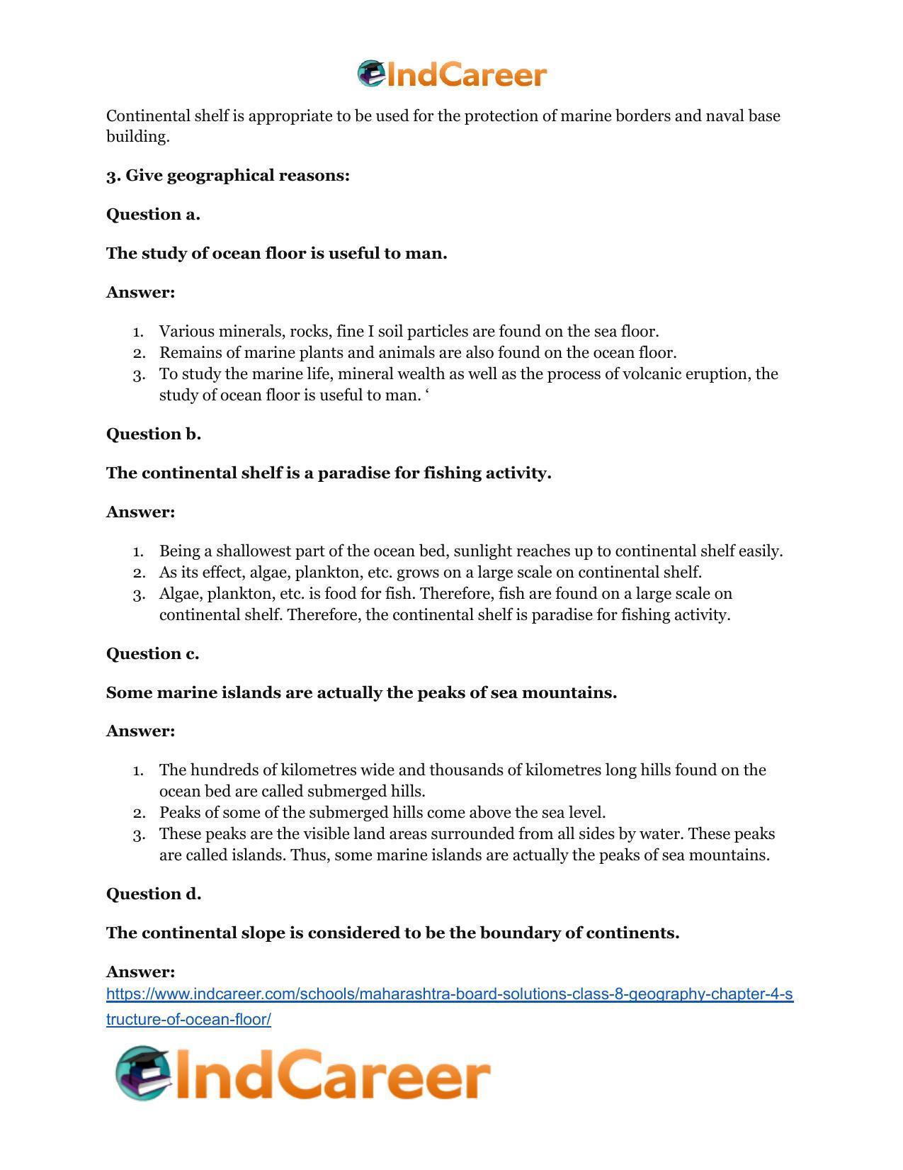 Maharashtra Board Solutions Class 8-Geography: Chapter 4- Structure of Ocean Floor - Page 5