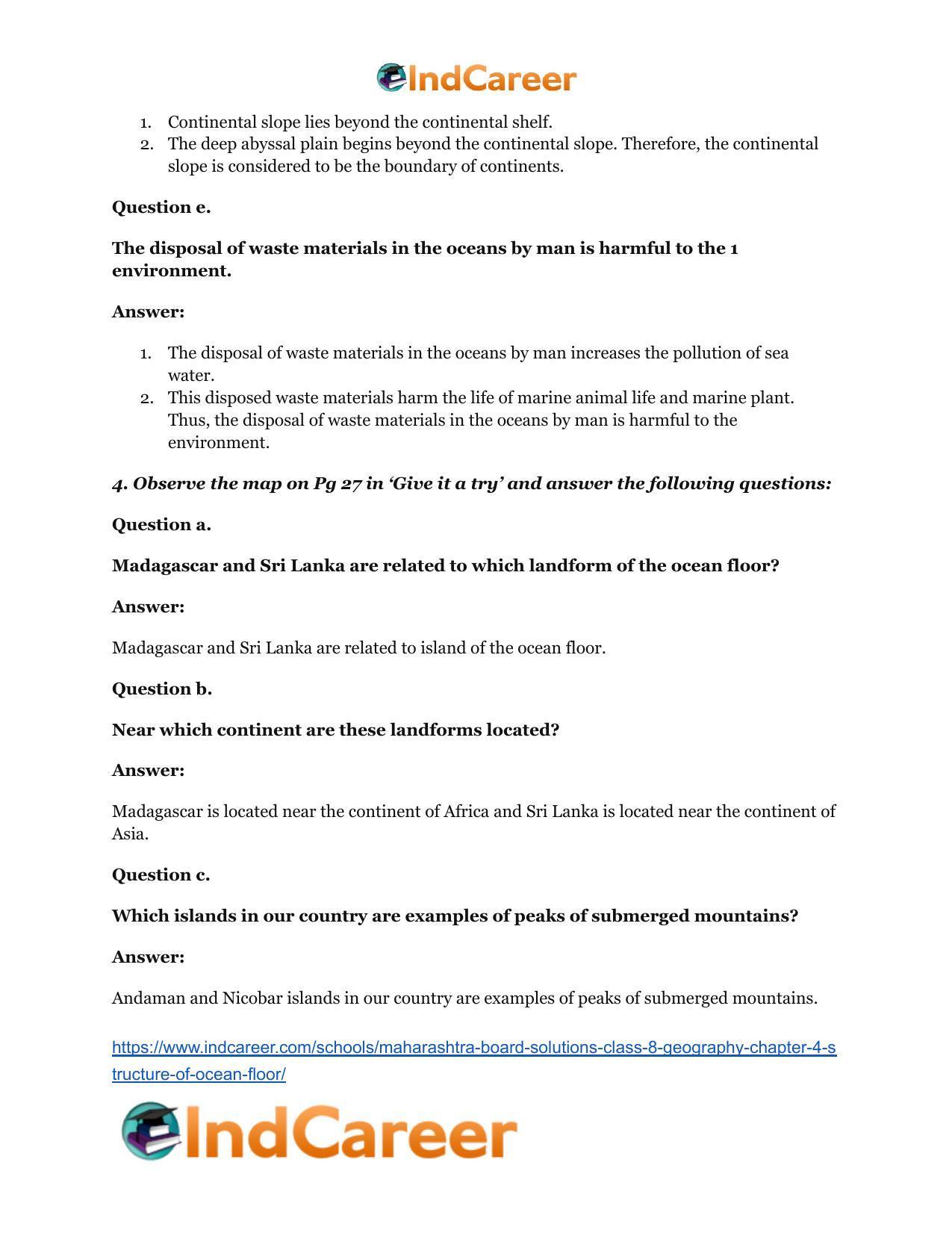 Maharashtra Board Solutions Class 8-Geography: Chapter 4- Structure of Ocean Floor - Page 6