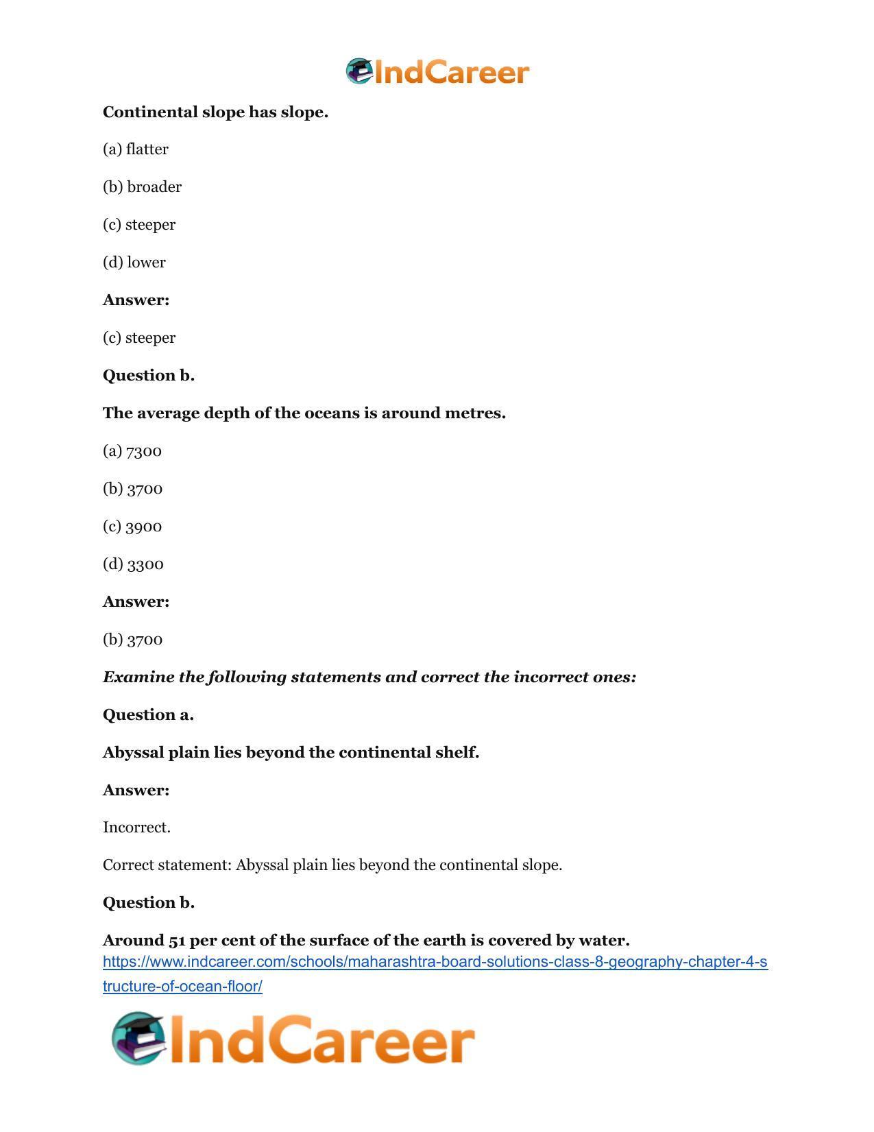 Maharashtra Board Solutions Class 8-Geography: Chapter 4- Structure of Ocean Floor - Page 8