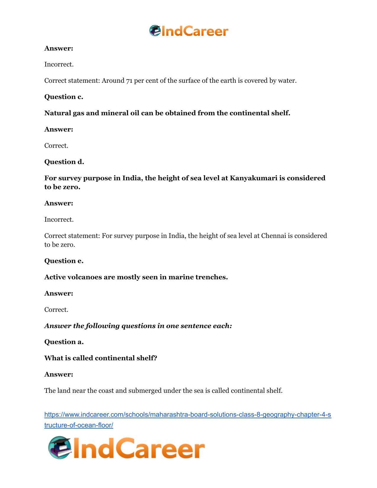 Maharashtra Board Solutions Class 8-Geography: Chapter 4- Structure of Ocean Floor - Page 9