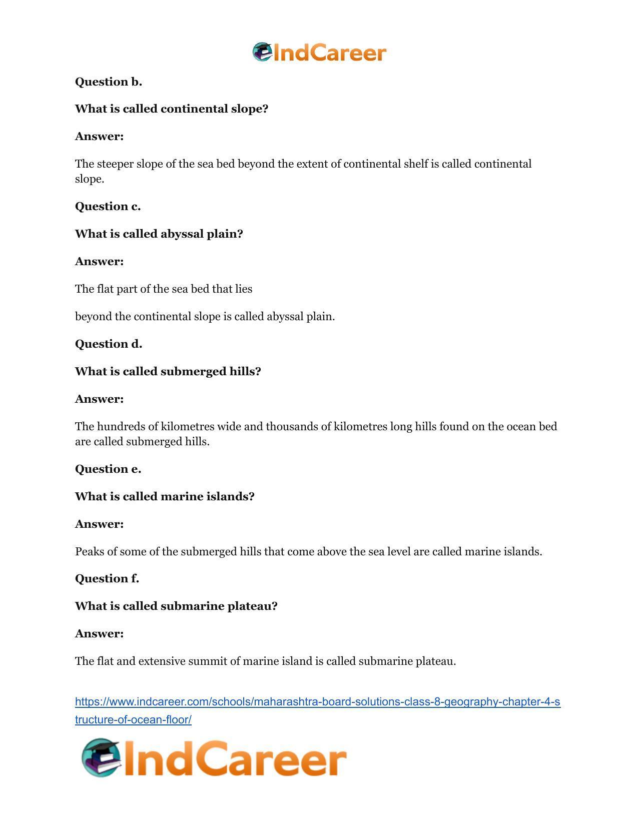 Maharashtra Board Solutions Class 8-Geography: Chapter 4- Structure of Ocean Floor - Page 10