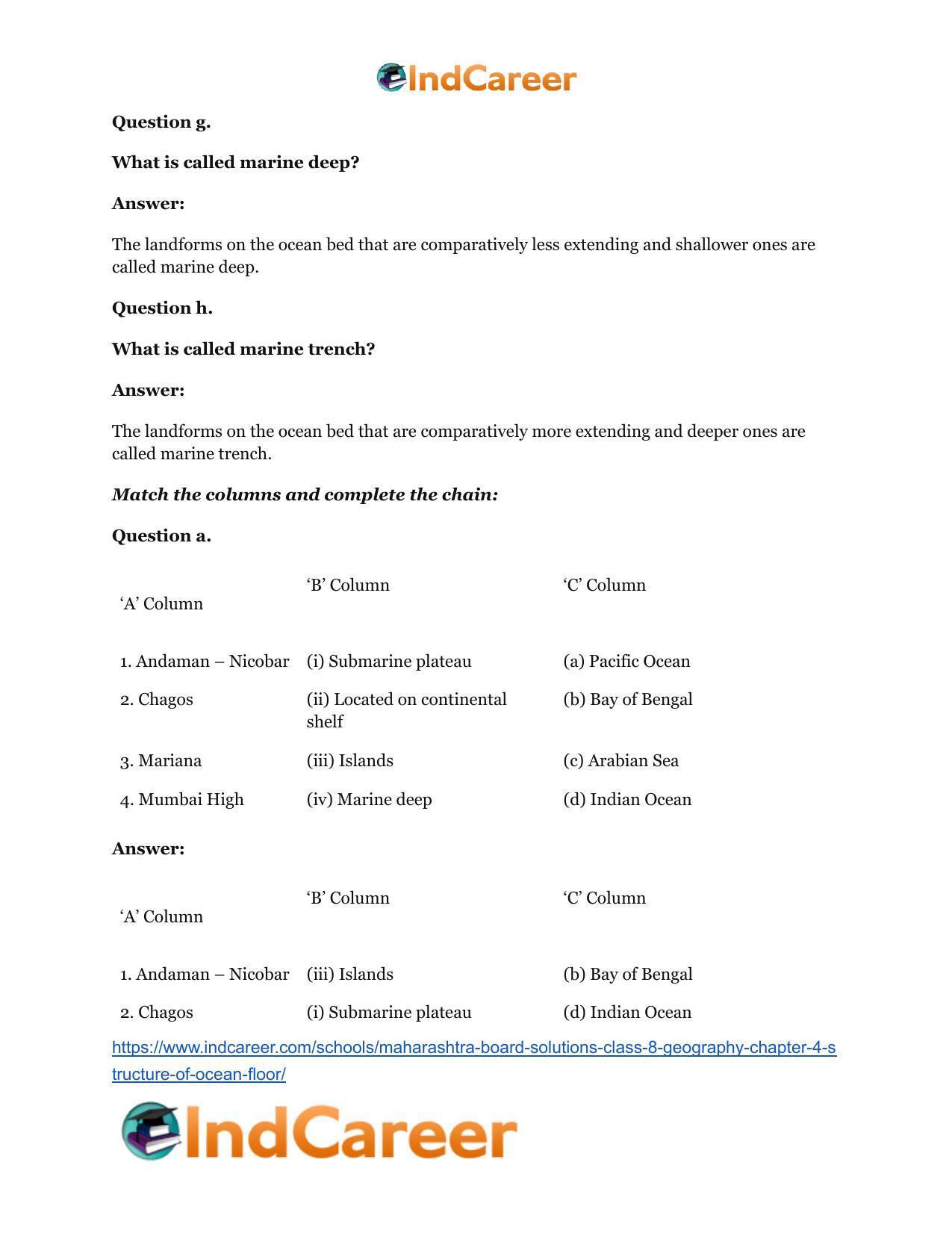 Maharashtra Board Solutions Class 8-Geography: Chapter 4- Structure of Ocean Floor - Page 11