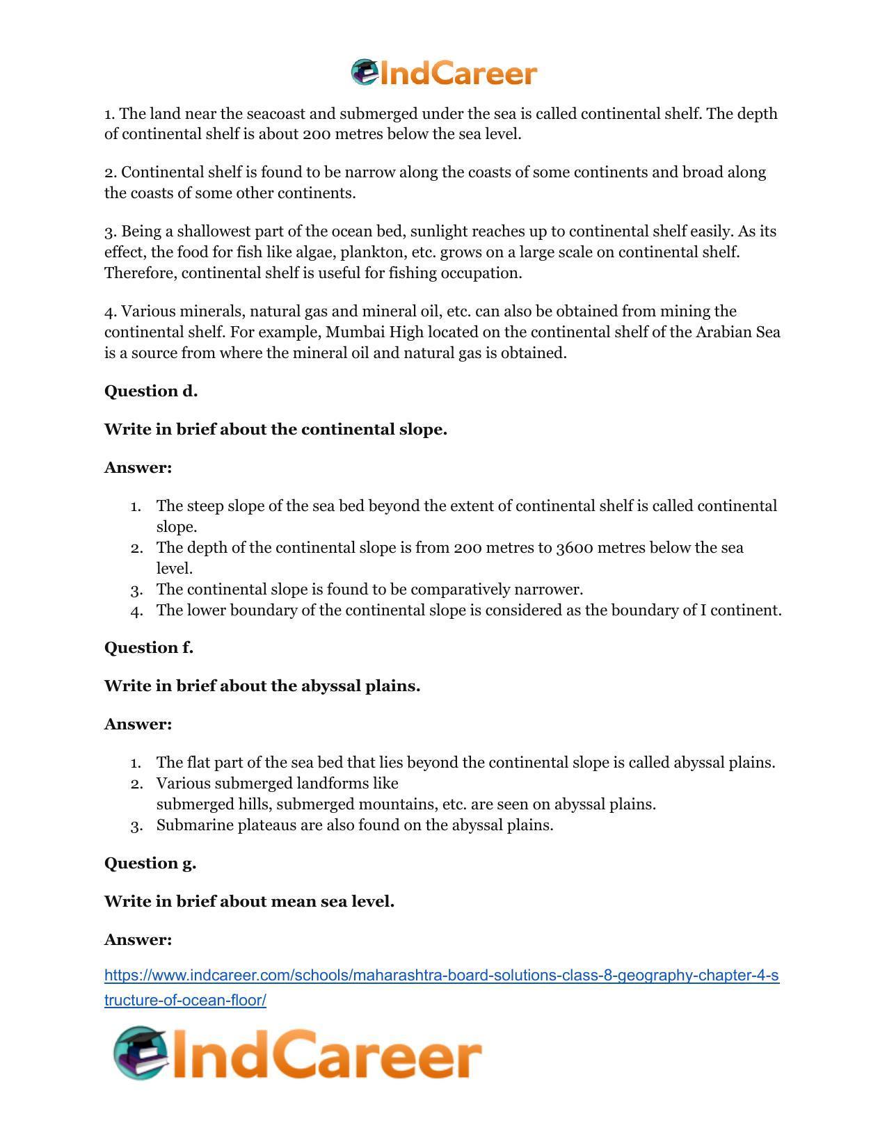 Maharashtra Board Solutions Class 8-Geography: Chapter 4- Structure of Ocean Floor - Page 13