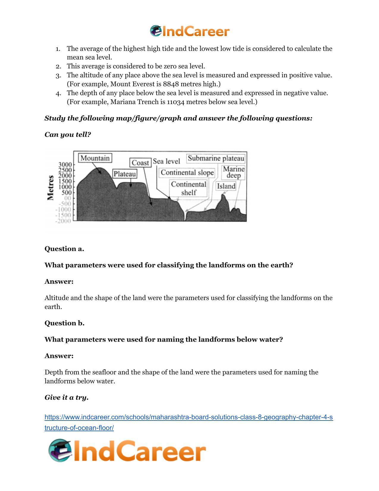 Maharashtra Board Solutions Class 8-Geography: Chapter 4- Structure of Ocean Floor - Page 14