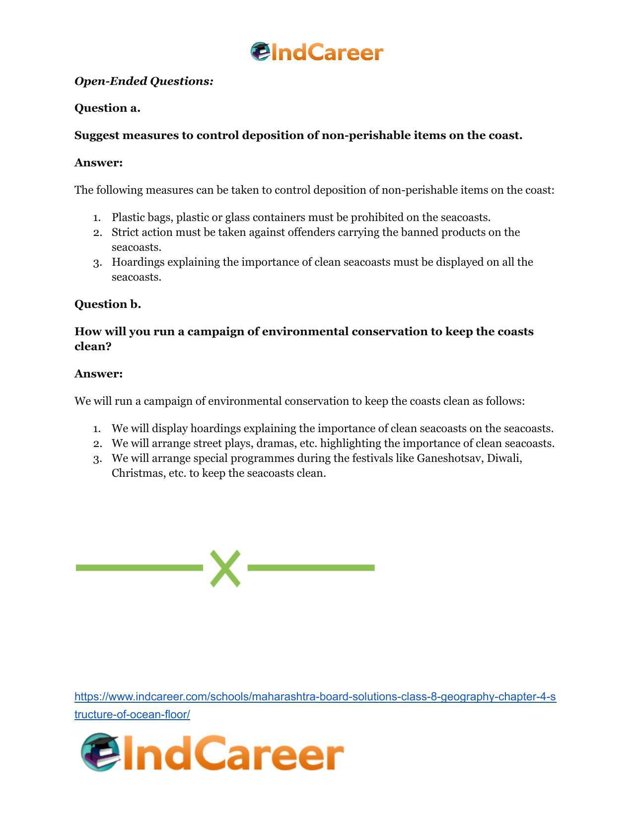 Maharashtra Board Solutions Class 8-Geography: Chapter 4- Structure of Ocean Floor - Page 20