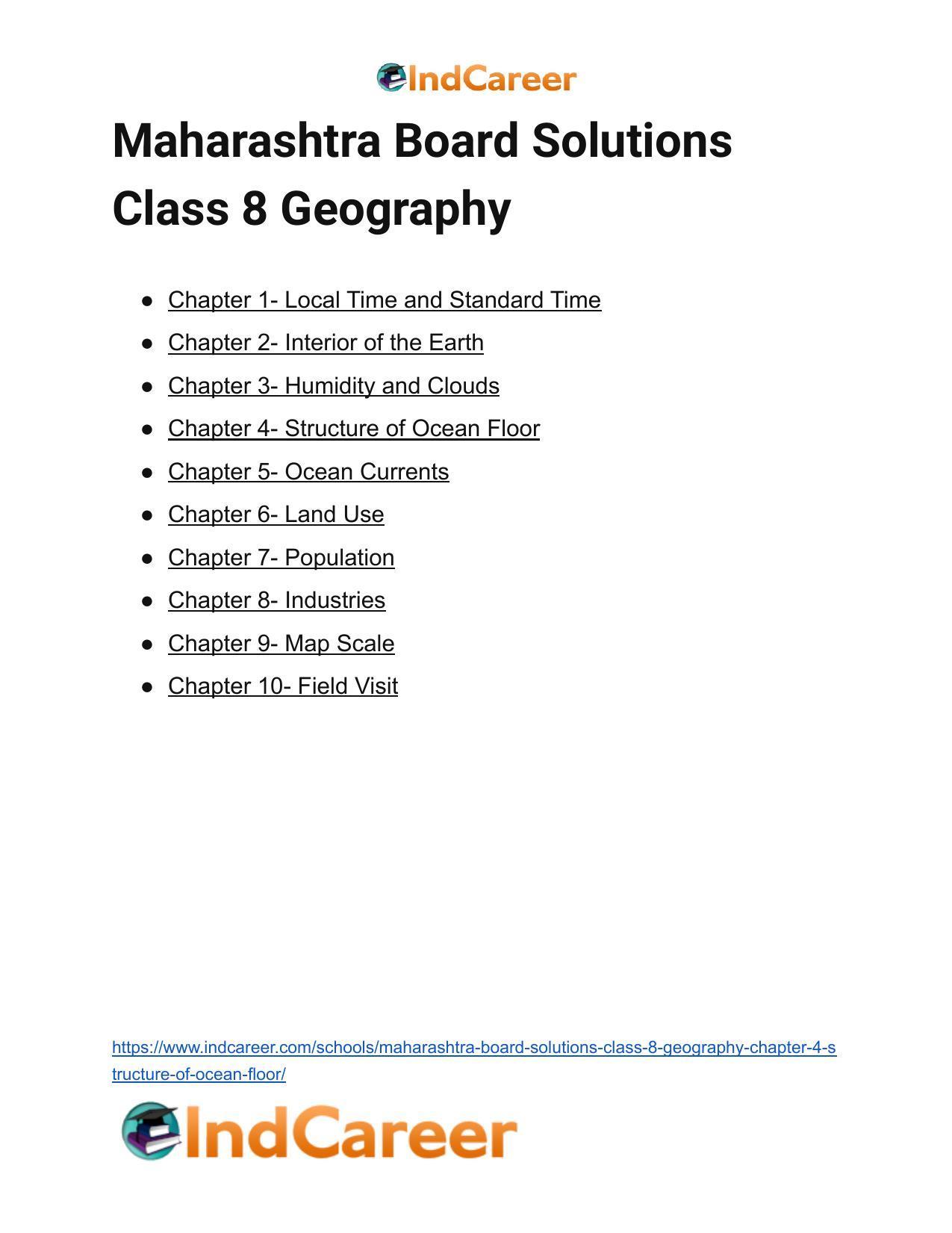 Maharashtra Board Solutions Class 8-Geography: Chapter 4- Structure of Ocean Floor - Page 21