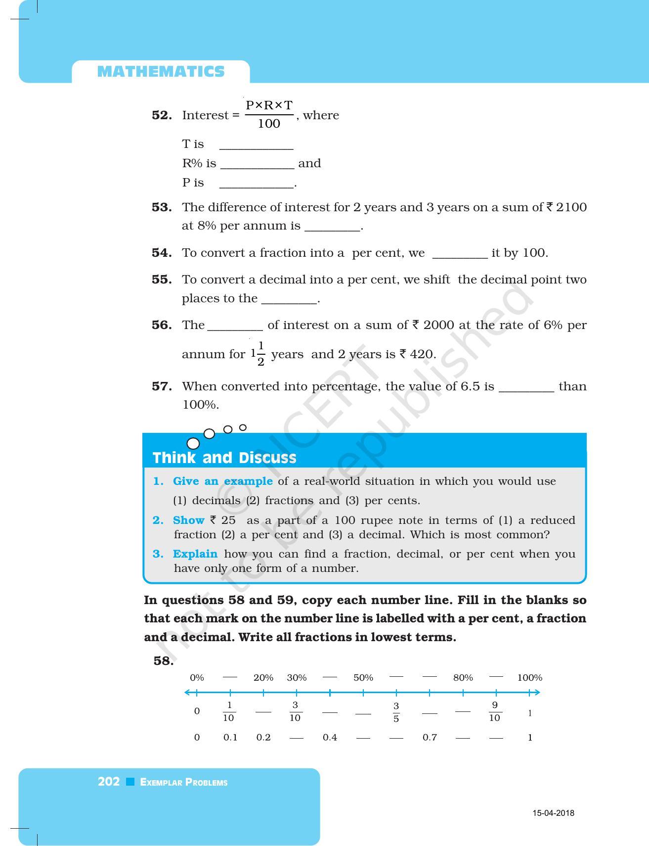 NCERT Exemplar Book for Class 7 Maths: Chapter 7- Comparing Quantities - Page 14