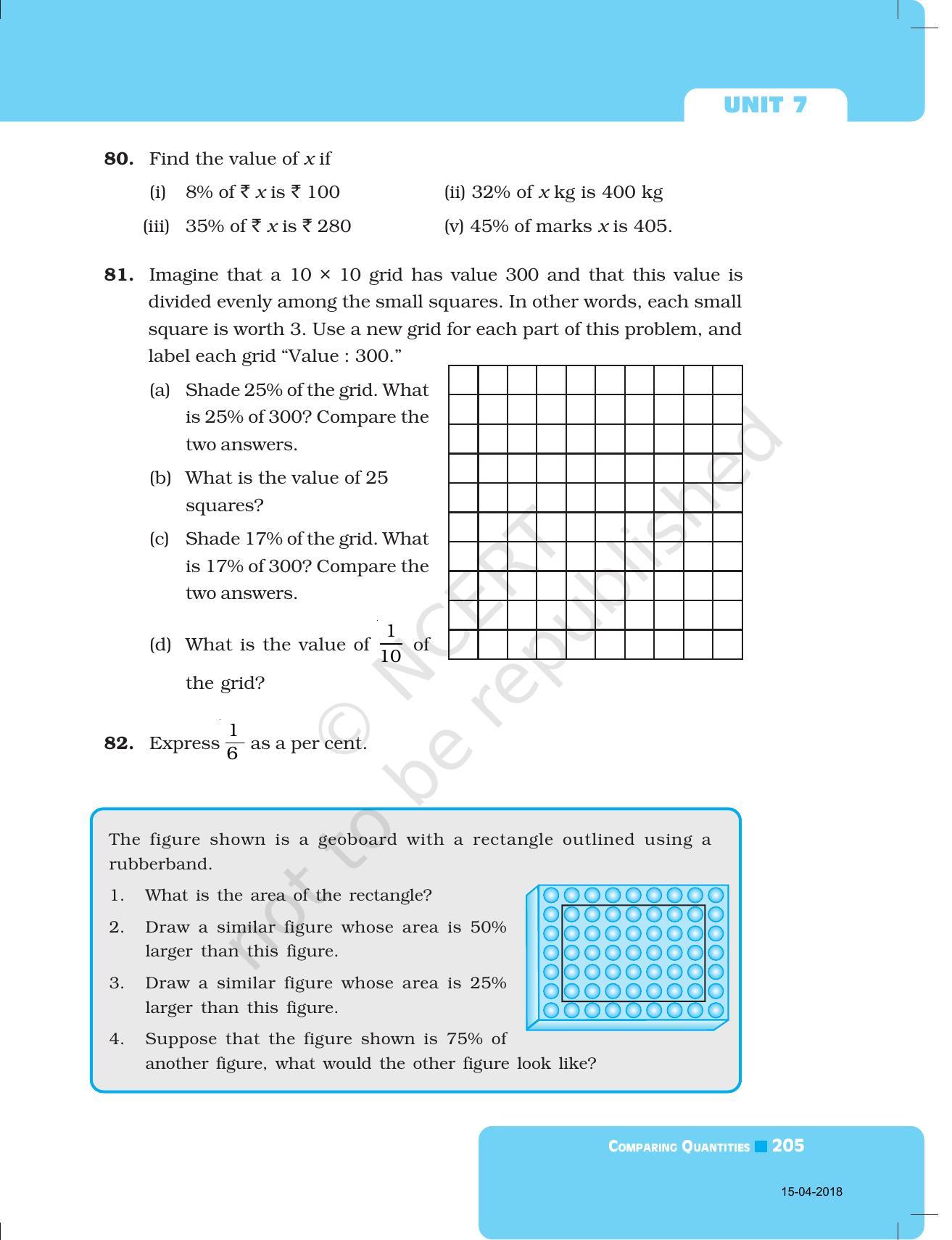 NCERT Exemplar Book for Class 7 Maths: Chapter 7- Comparing Quantities - Page 17