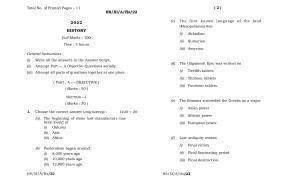 Meghalaya Board (MBOSE) Class 11 History (theory) 2022 Question Paper