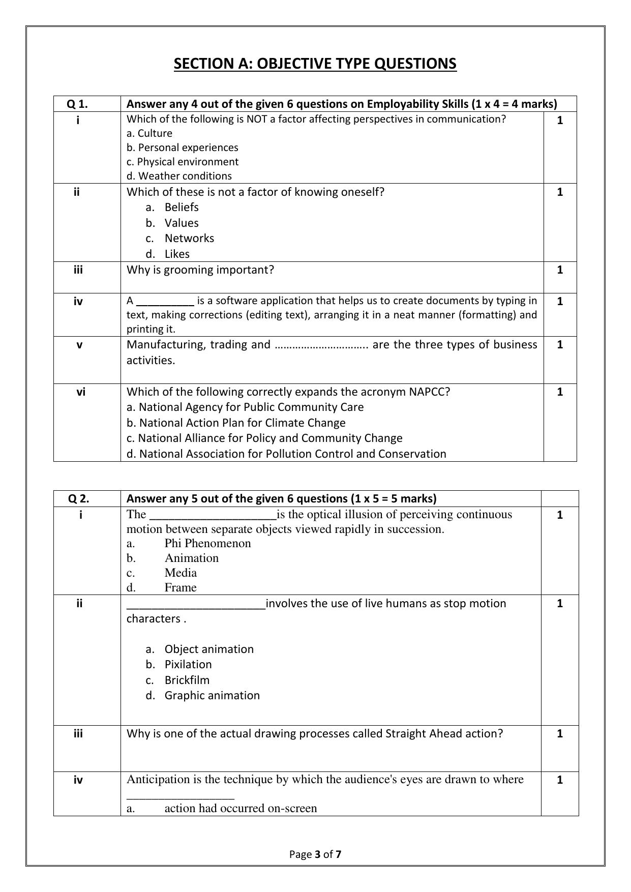 CBSE Class 11: Multi Media 2025 Sample Paper - Page 3