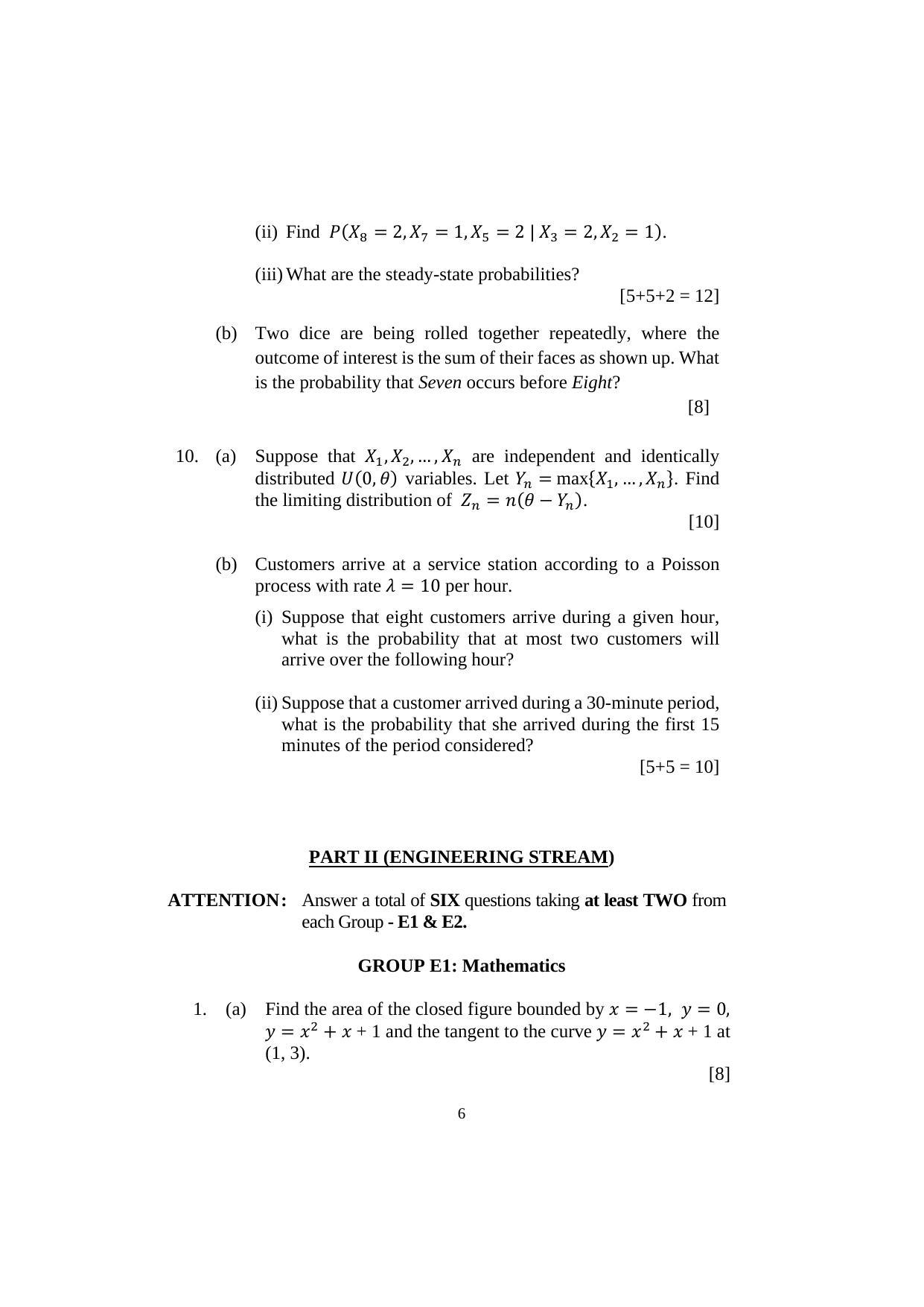 ISI Admission Test M.Tech (QROR) PQB 2020 Sample Paper - Page 6