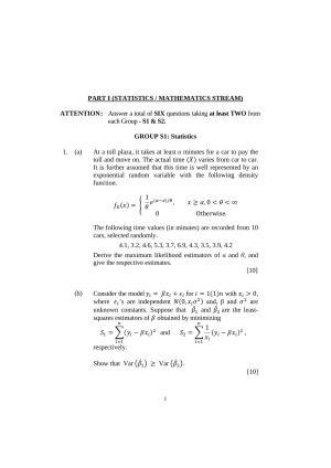 ISI Admission Test M.Tech (QROR) PQB 2020 Sample Paper