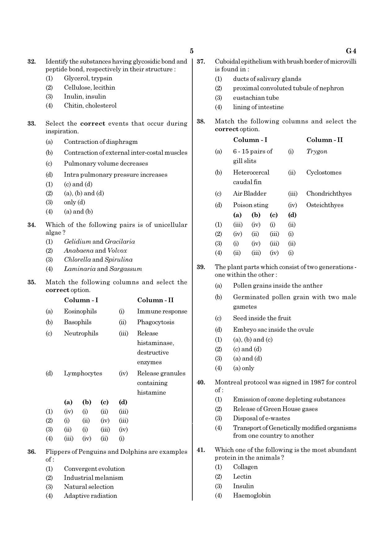 NEET G4 2020 Question Paper - Page 5