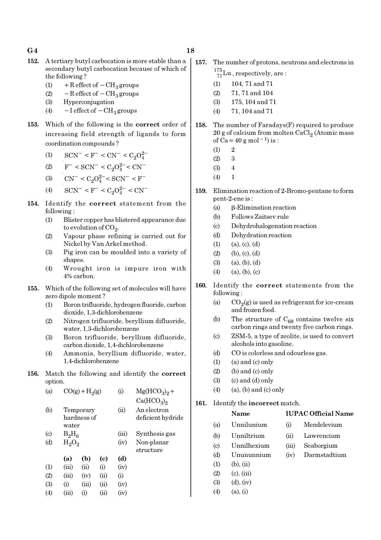 NEET G4 2020 Question Paper - Page 18