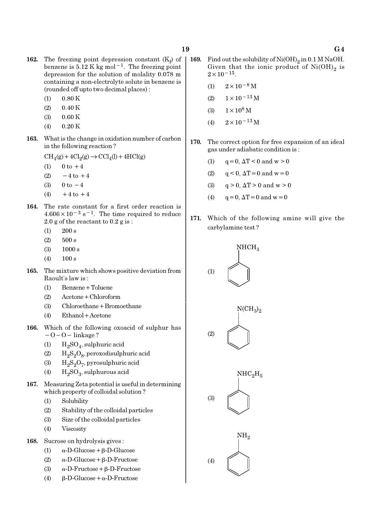 NEET G4 2020 Question Paper - Page 19