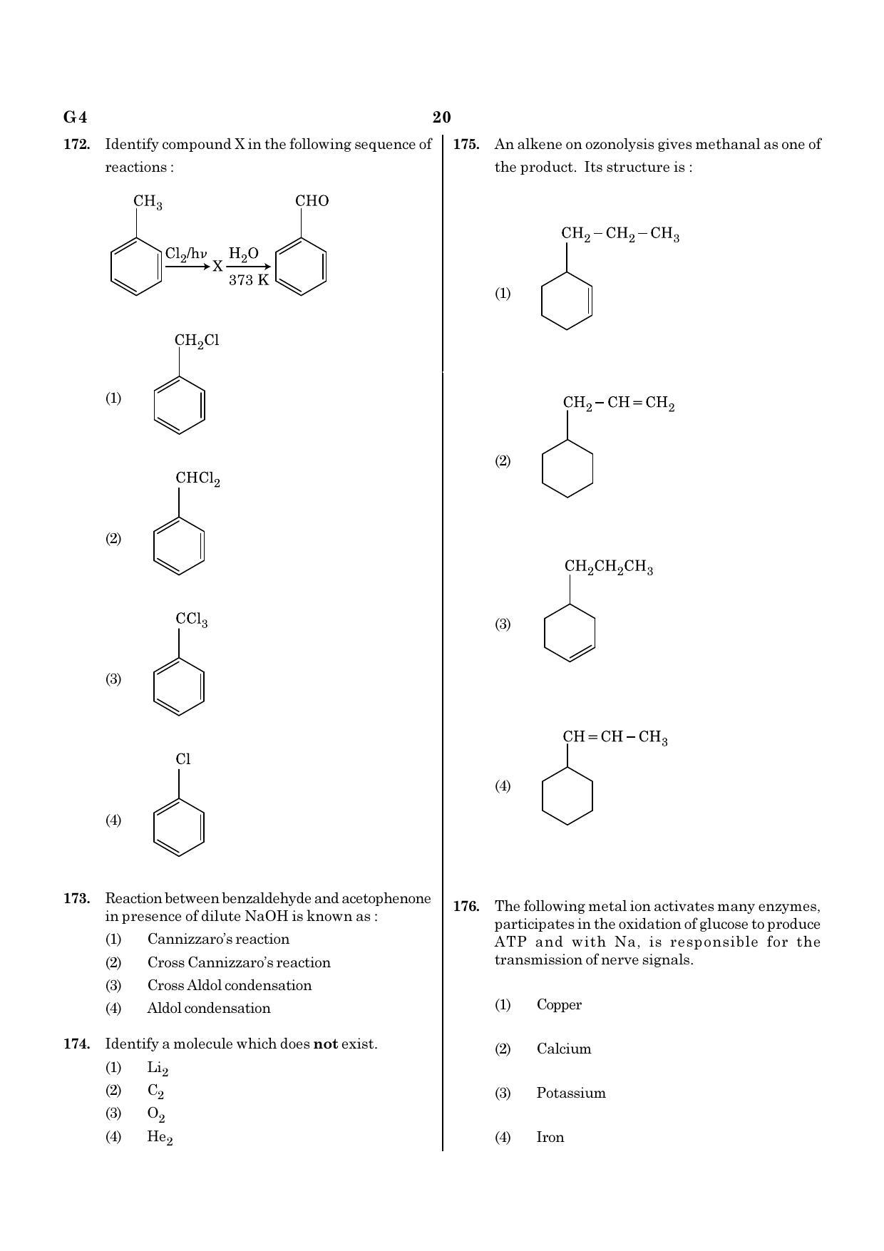 NEET G4 2020 Question Paper - Page 20