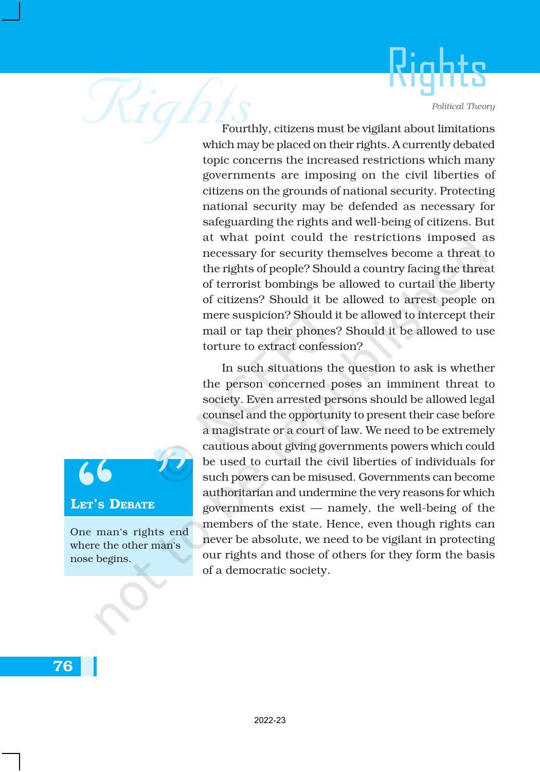 NCERT Book for Class 11 Political Science (Political Theory) Chapter 5 Rights - Page 10