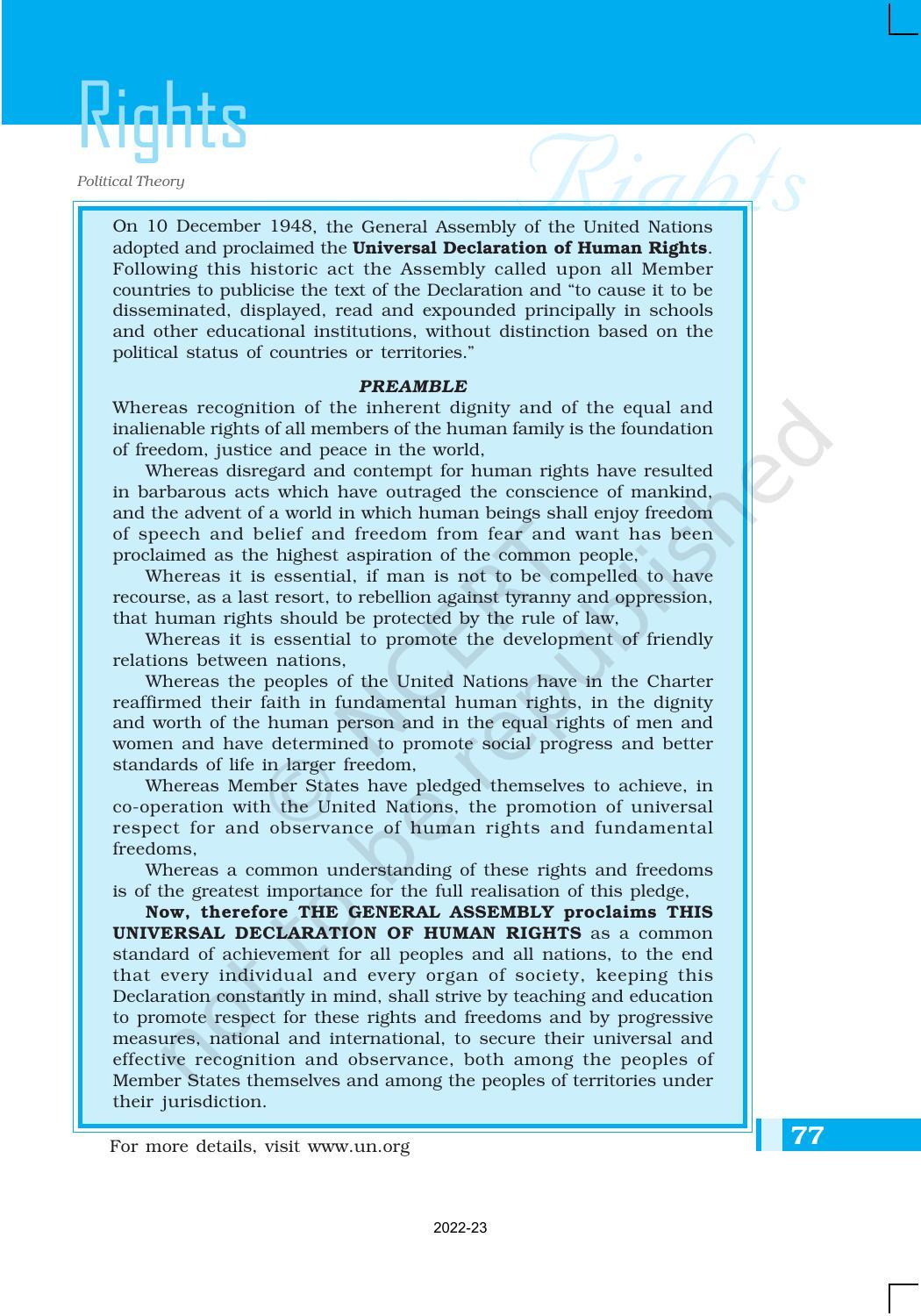 NCERT Book for Class 11 Political Science (Political Theory) Chapter 5 Rights - Page 11