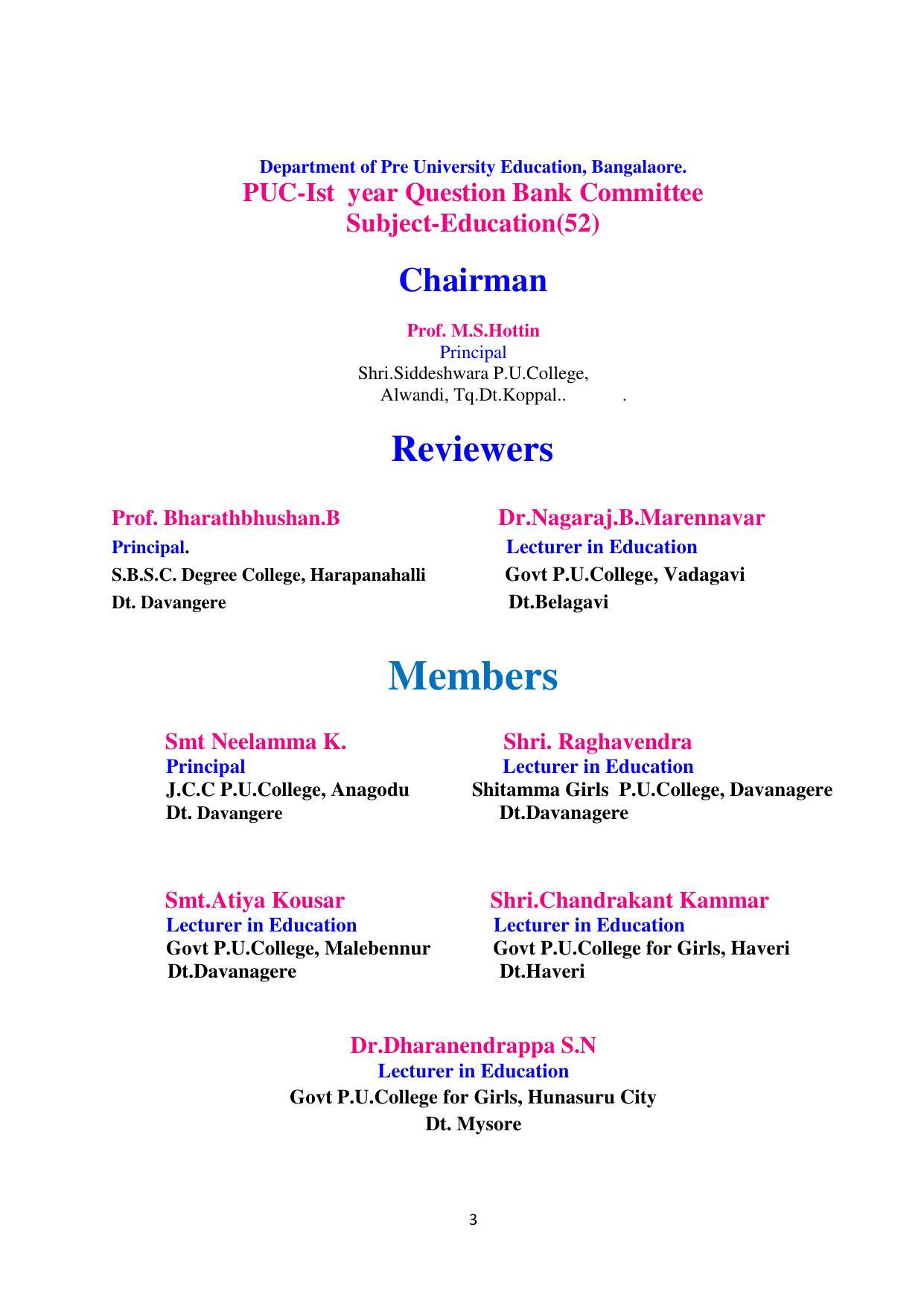 Karnataka 1st PUC Question Bank for Education - Page 3