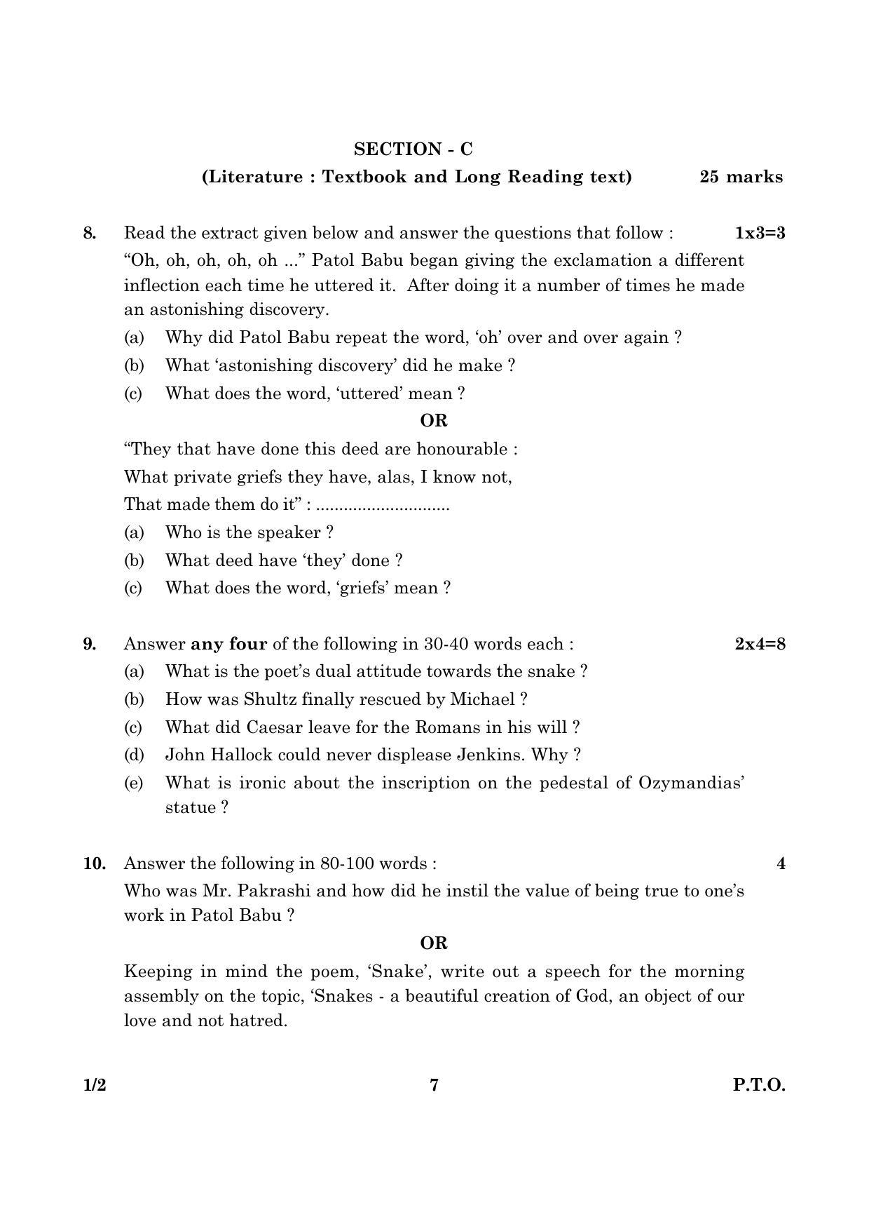 CBSE Class 10 001 Set 2 English Communicative 2016 Question Paper - Page 7