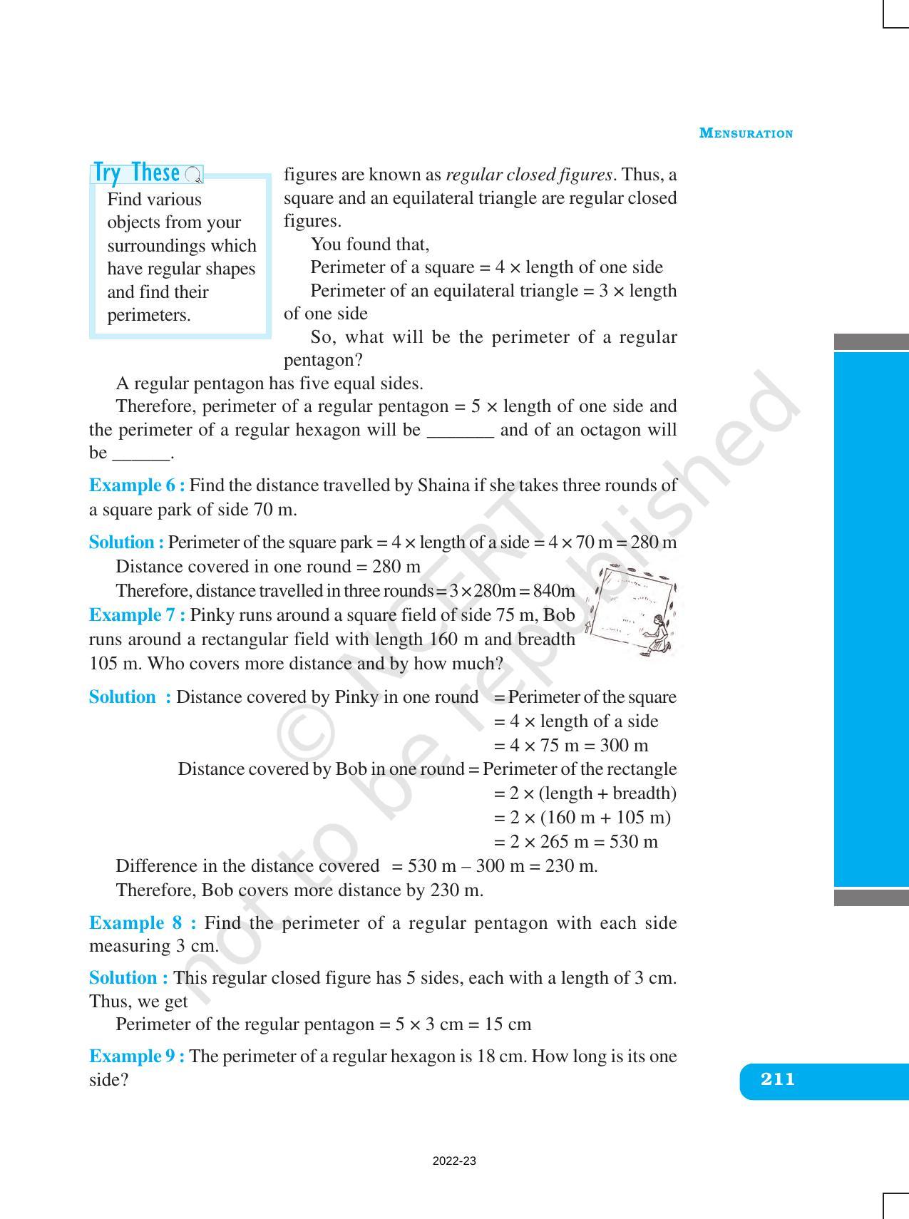 NCERT Book for Class 6 Maths: Chapter 10-Mensuration - Page 7