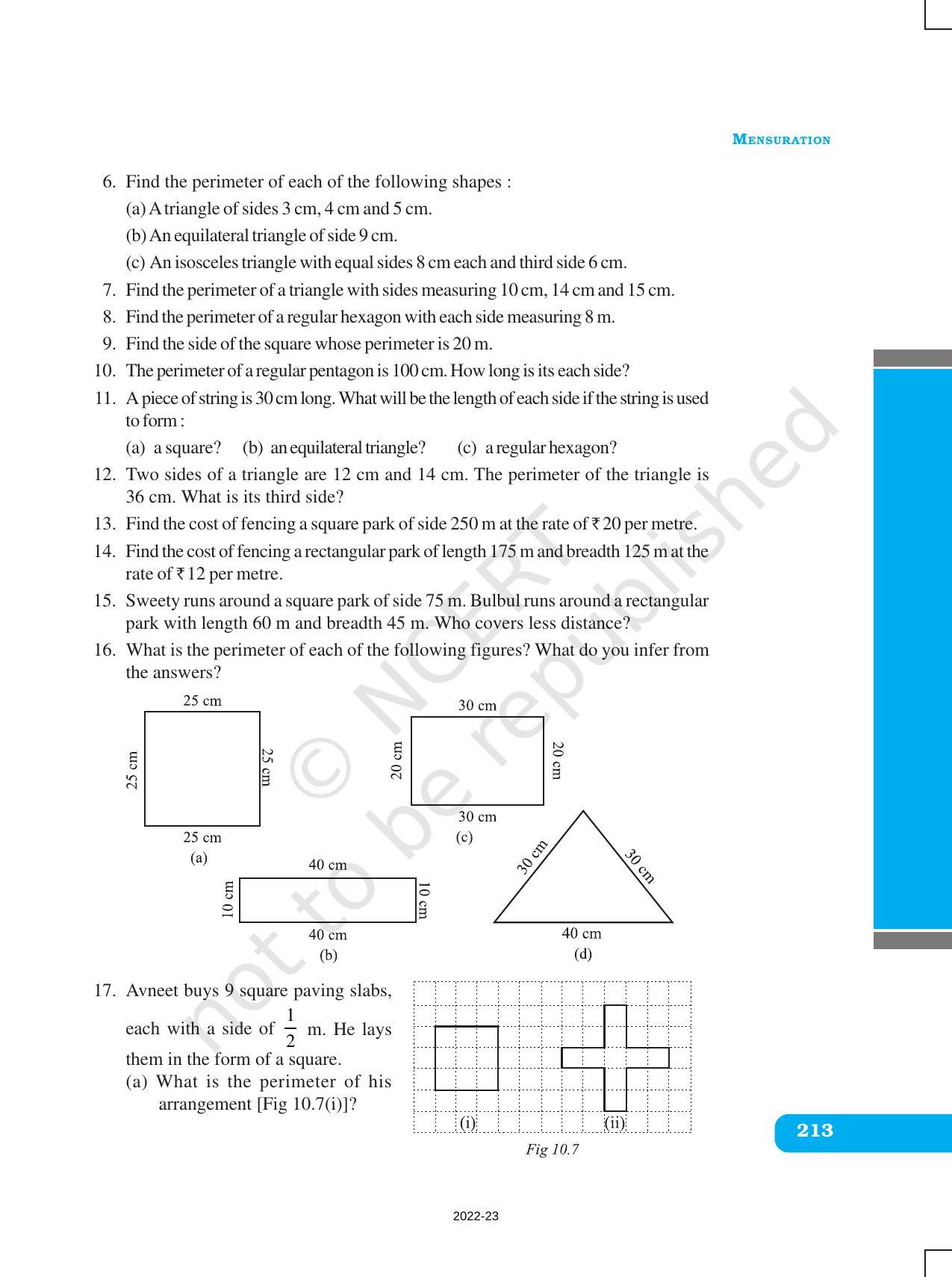 NCERT Book for Class 6 Maths: Chapter 10-Mensuration - Page 9