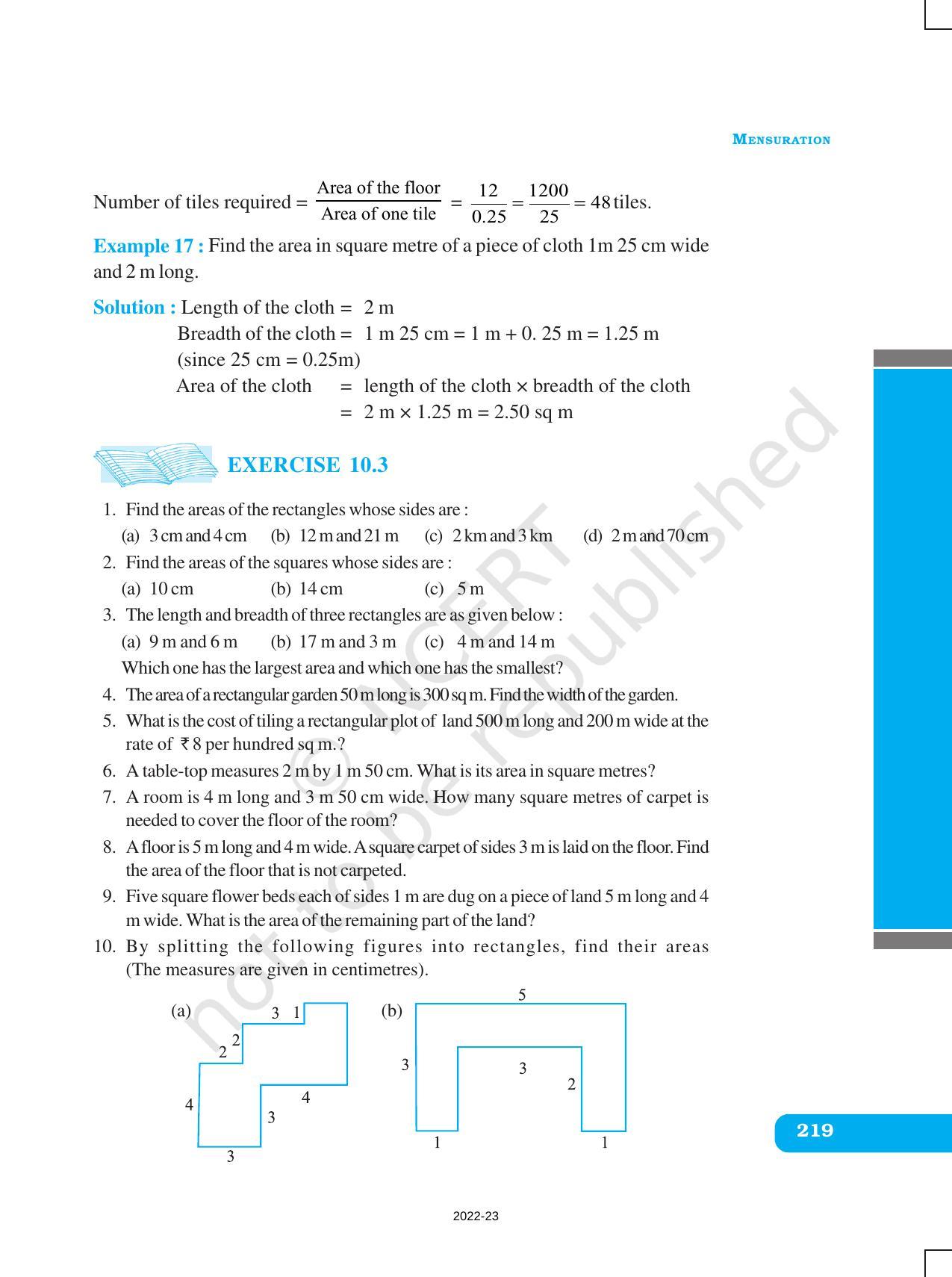 NCERT Book for Class 6 Maths: Chapter 10-Mensuration - Page 15
