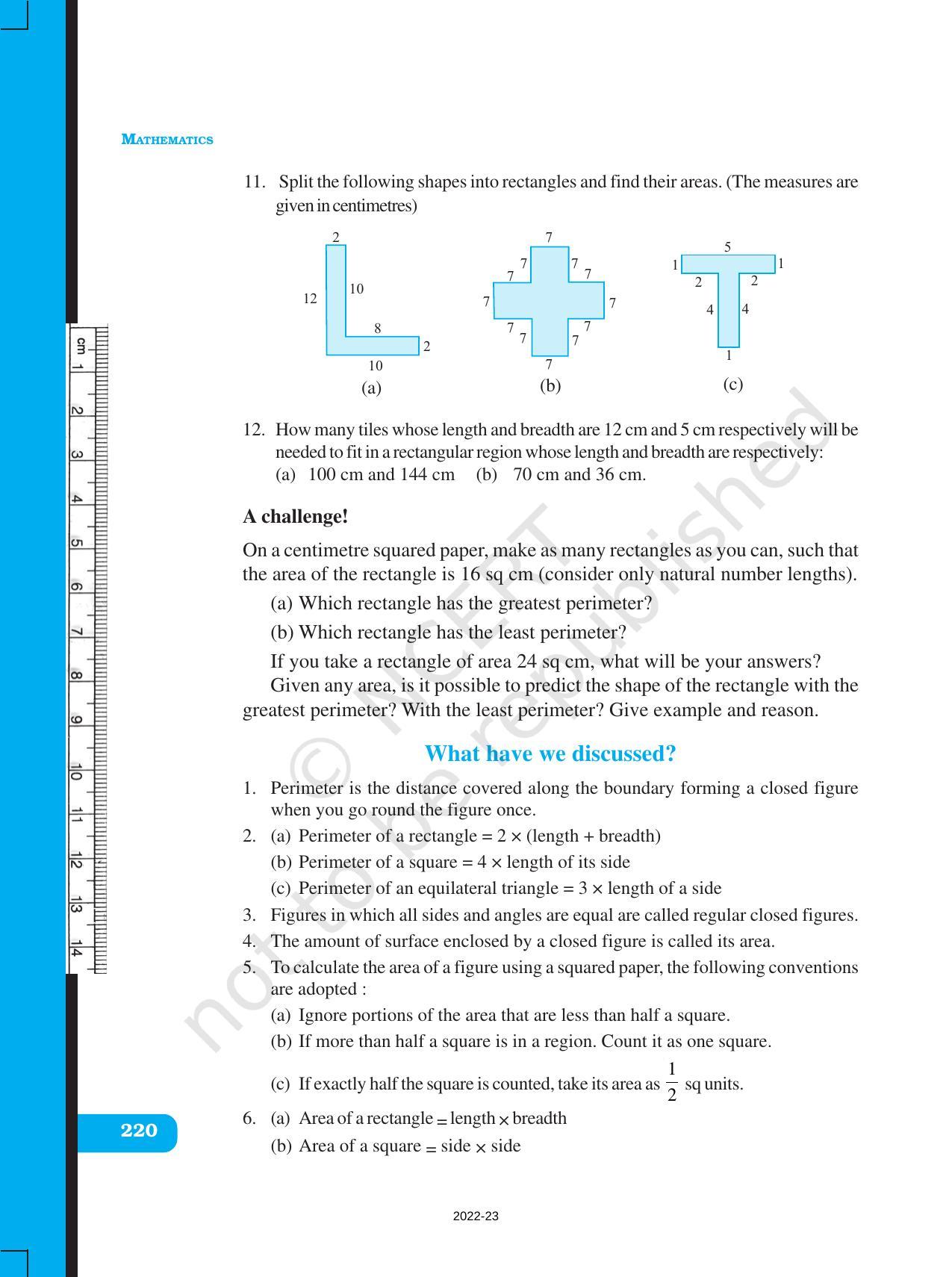 NCERT Book for Class 6 Maths: Chapter 10-Mensuration - Page 16