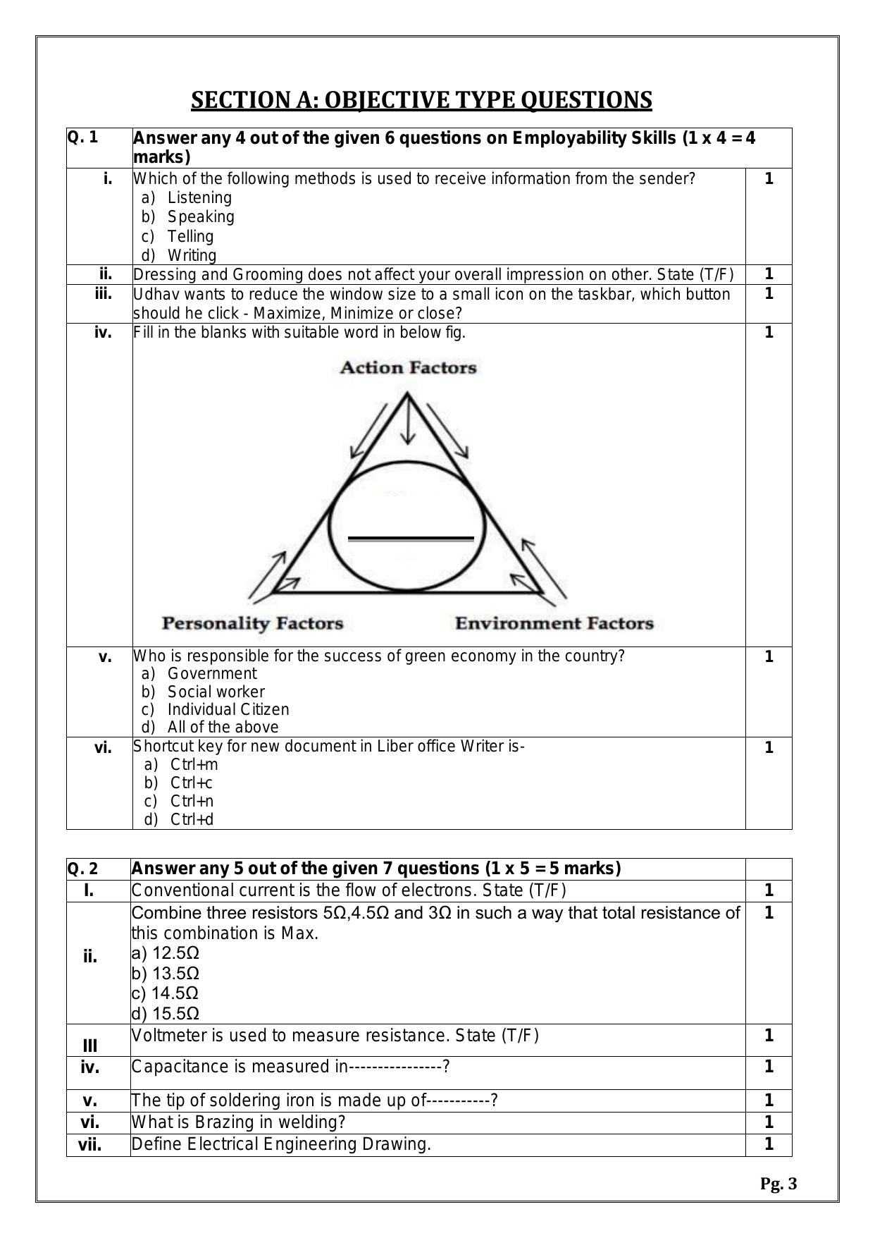 CBSE Class 11: ELECTRICAL TECHNOLOGY 2024 Sample Paper - Page 3