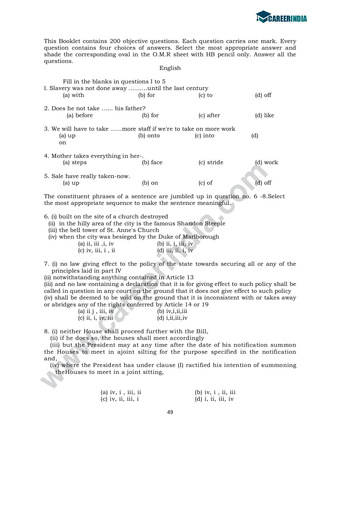 CLAT 2010 UG Sample Question Paper - Page 2