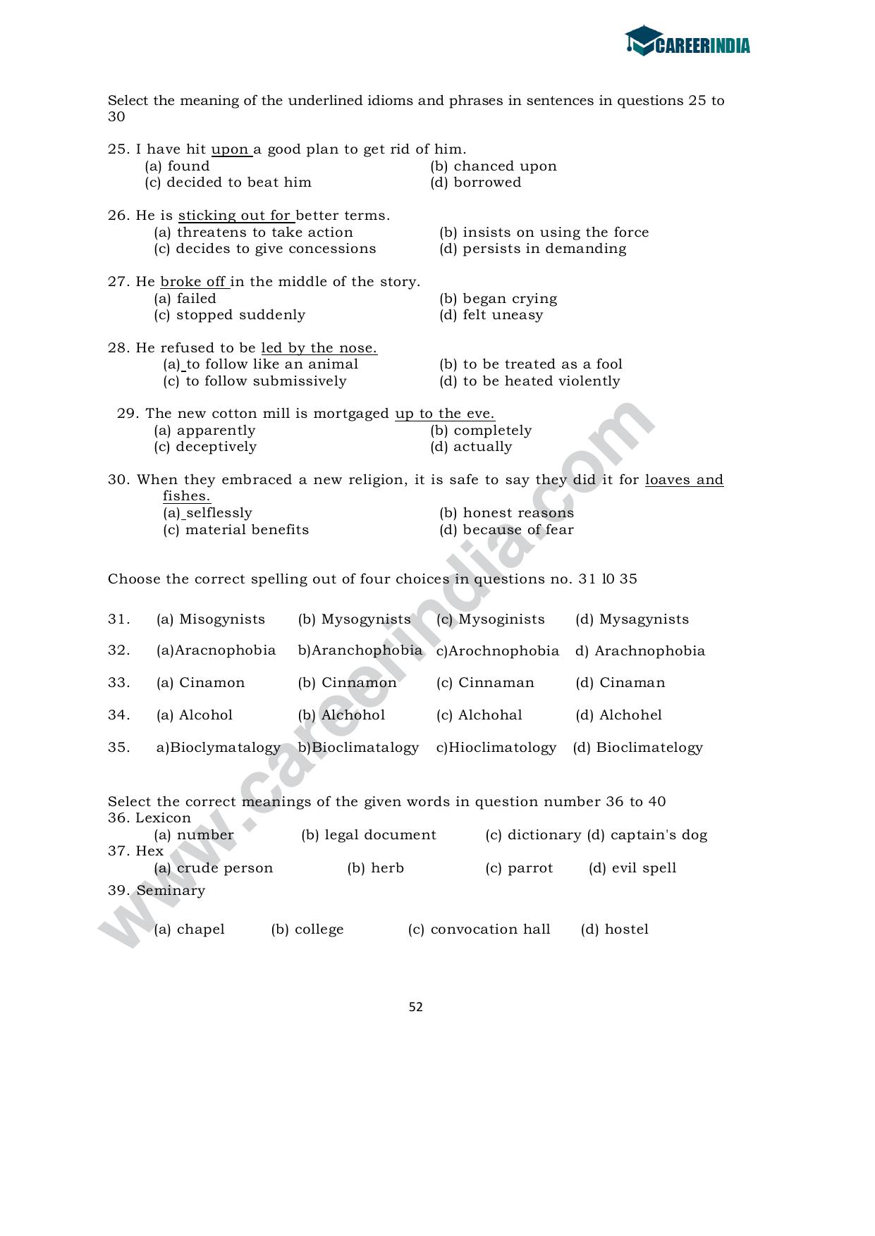 CLAT 2010 UG Sample Question Paper - Page 5