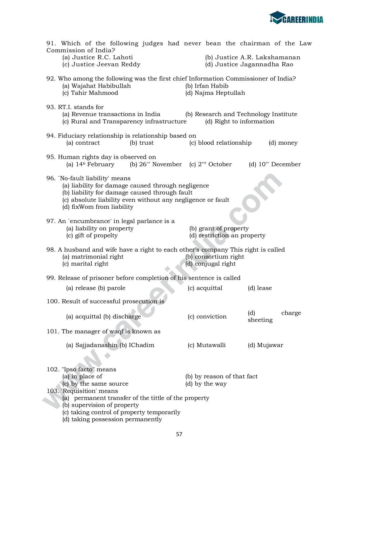 CLAT 2010 UG Sample Question Paper - Page 10